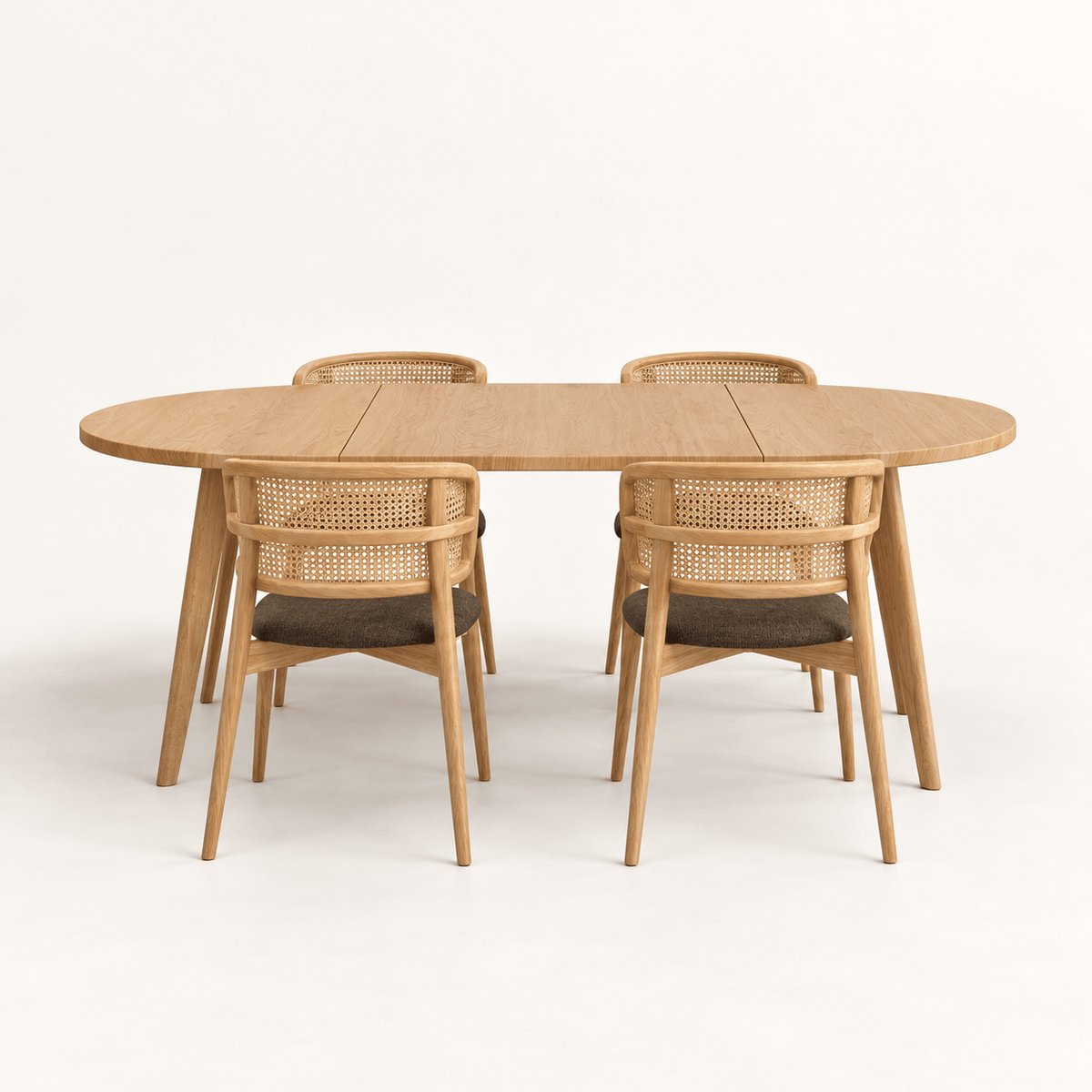 7MAGOKfurniture Kitchen & Dining Furniture Sets Round Extendable Dining Table & LISBOA chair set | OAKWELL COLLECTION