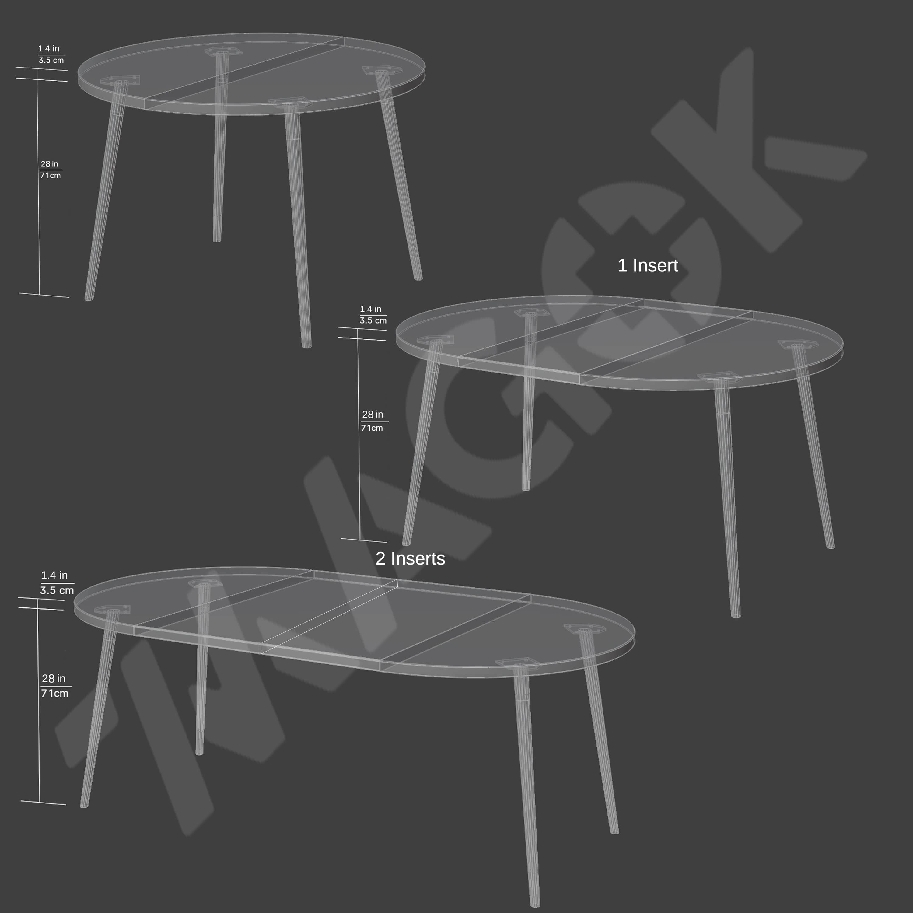 7MAGOKfurniture Kitchen & Dining Room Tables Extendable Dining Table in Reclaimed Wood & Solid Oak, Seats 6–10 | VINTAGE Collection