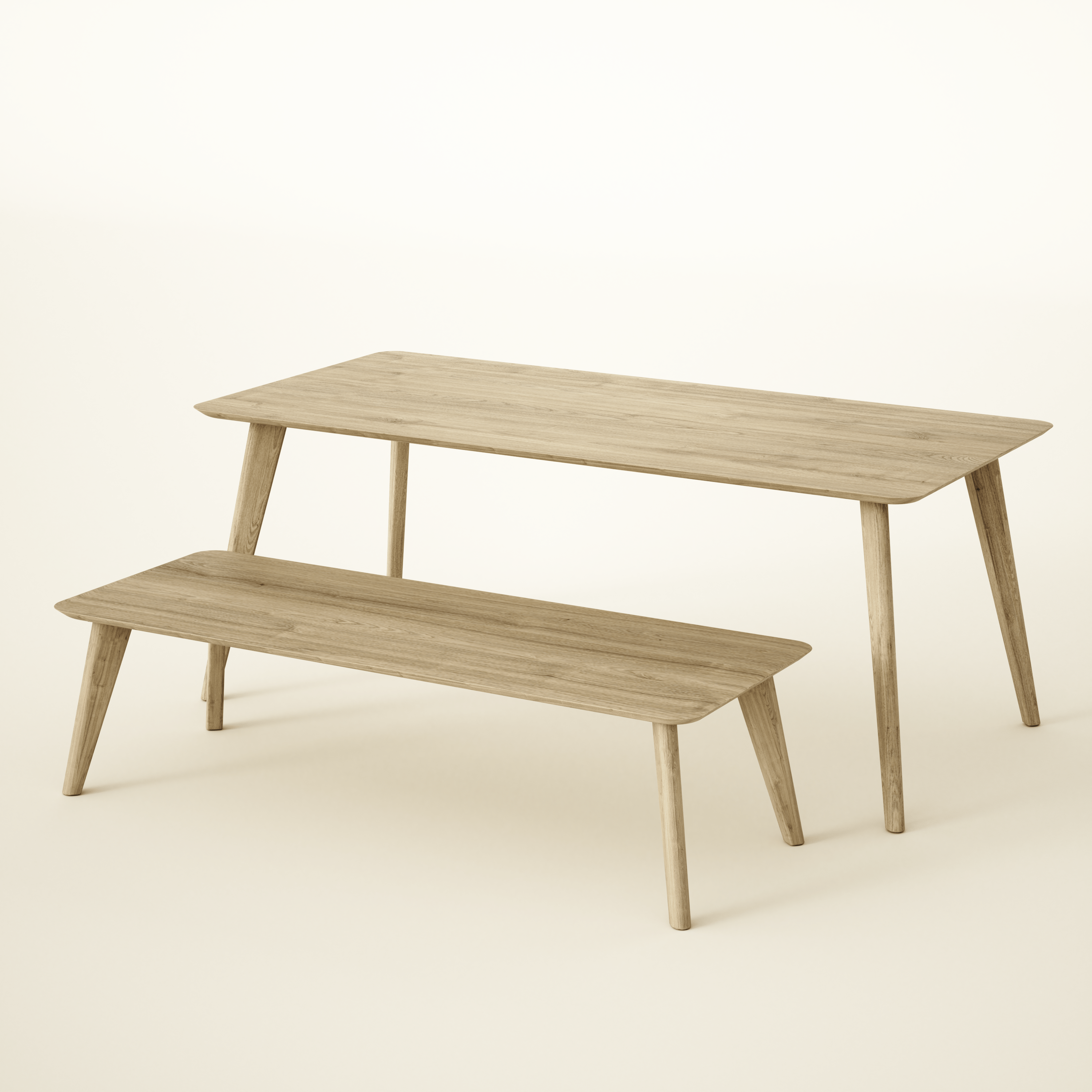 7MAGOKfurniture Kitchen & Dining Room Tables Oak Dining Table & Bench Set, Solid Prime Oak, 4–8 Seater | KANTAR Collection