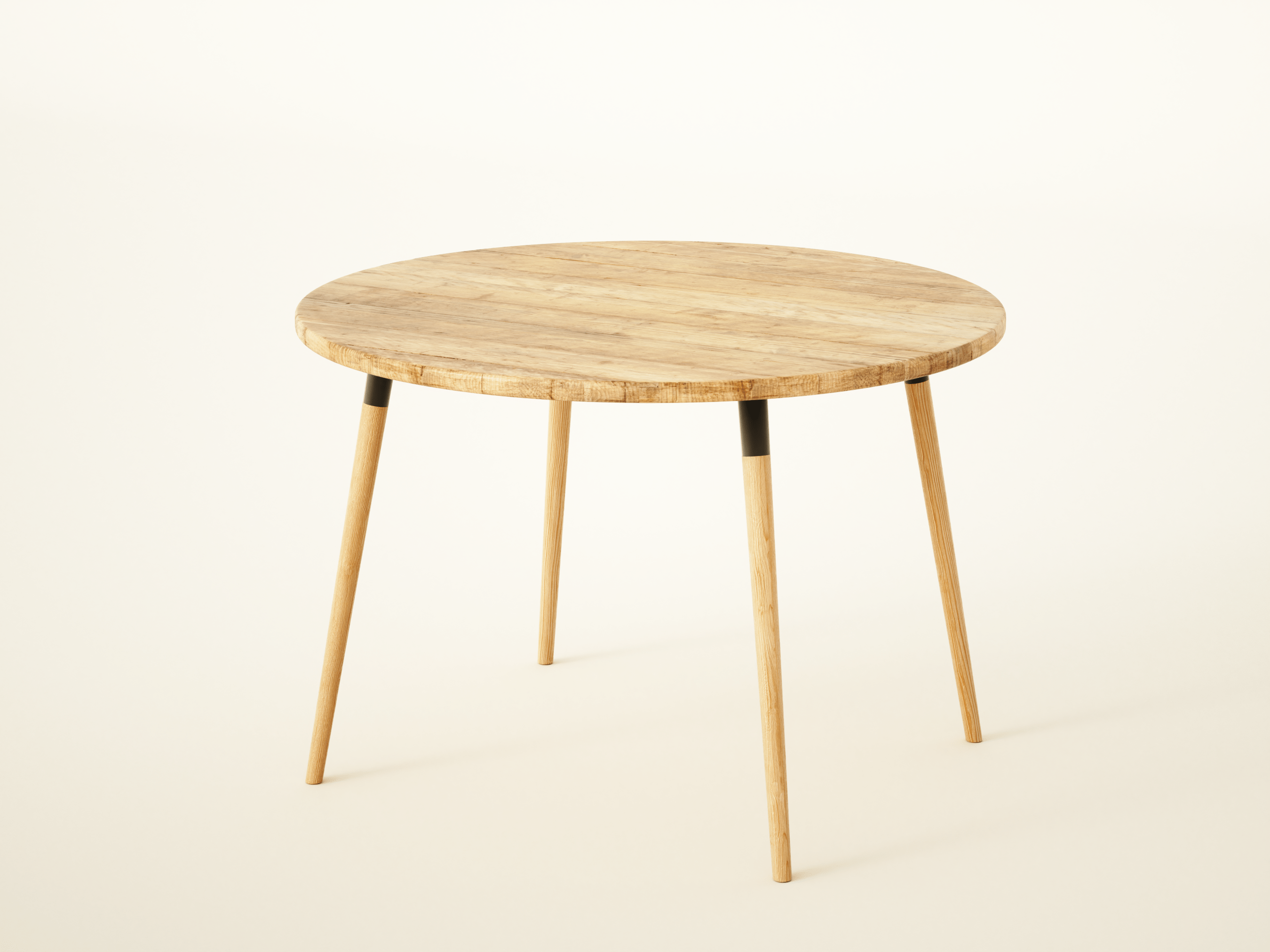 7MAGOKfurniture Kitchen & Dining Room Tables Round Dining Table, Reclaimed Wood on Round Oak Legs | VINTAGE Collection