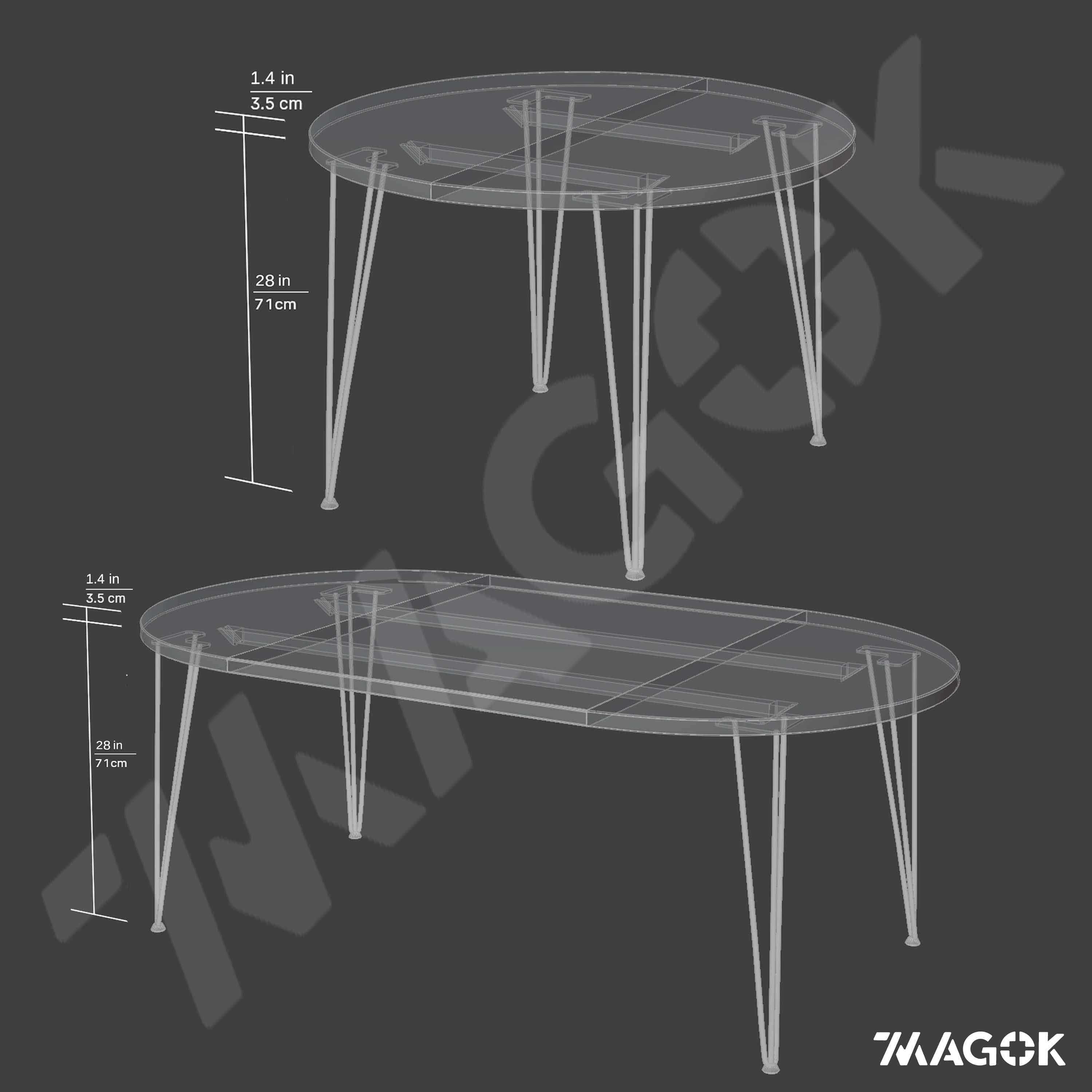 7MAGOKfurniture Kitchen & Dining Room Tables Round Extendable Reclaimed Wood Dining Table, Seats 2–12 | RECLAIMED Collection