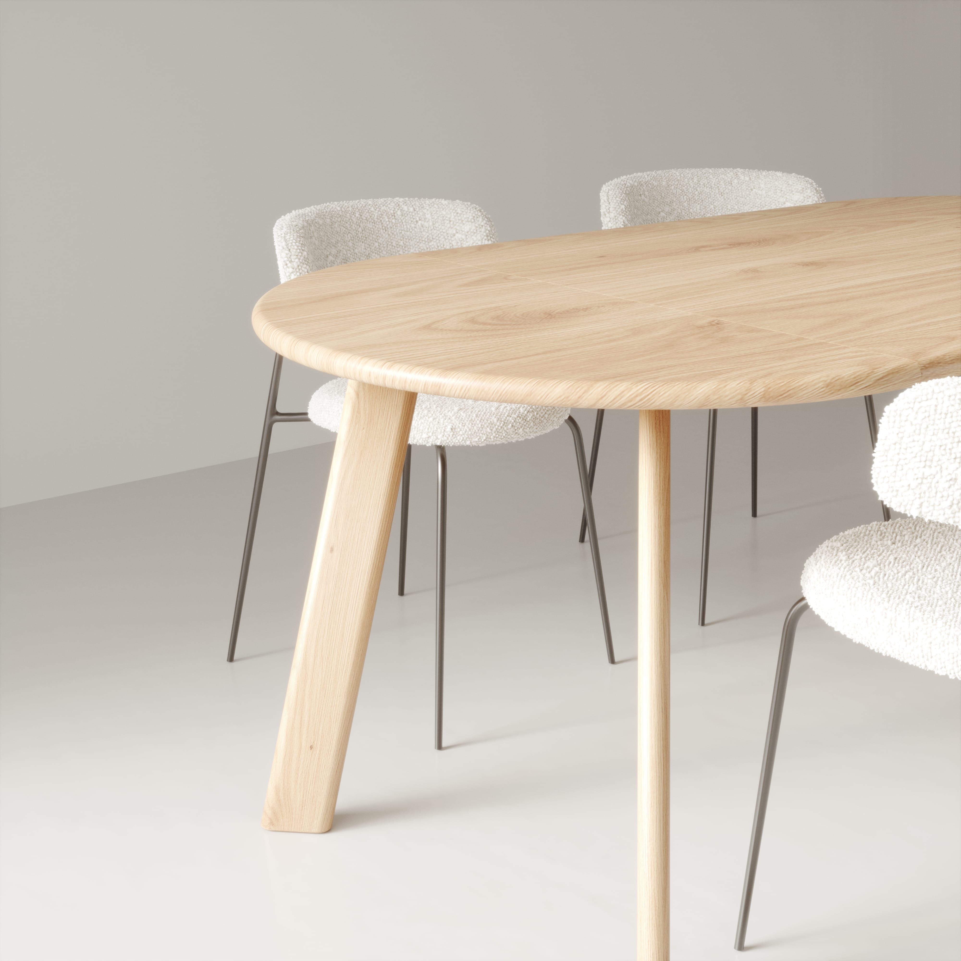 7MAGOKfurniture Kitchen & Dining Room Tables Round Extendable Solid Oak Dining Table | MILAN Collection