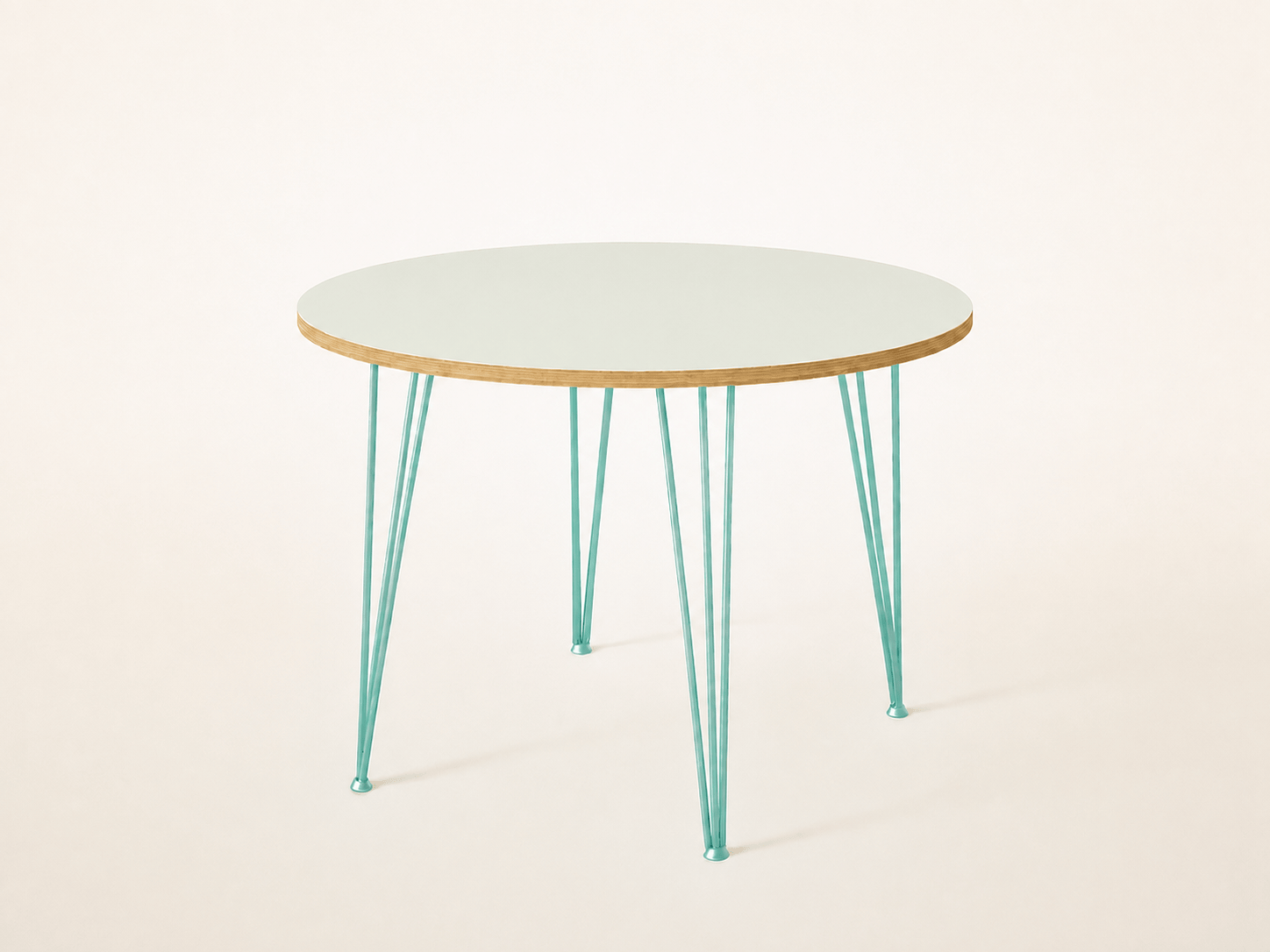 7MAGOKfurniture Kitchen & Dining Room Tables Round Formica Dining Table, Retro Style, Hairpin Legs, Seats 2–6 | BIRCH PLY Collection