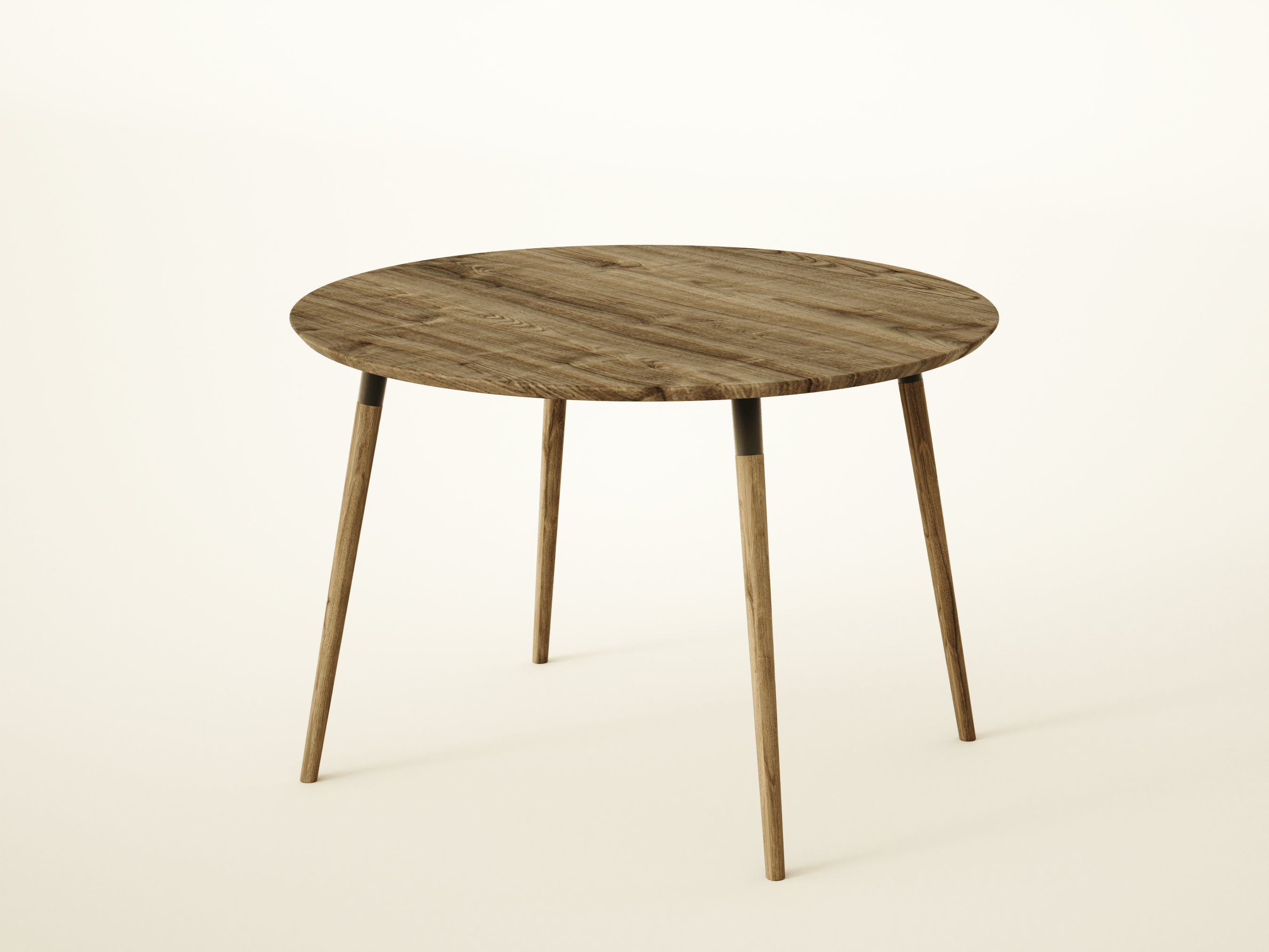 7MAGOKfurniture Kitchen & Dining Room Tables Round Solid Oak Dining Table on Round Tapered Legs | SOPHIA Collection