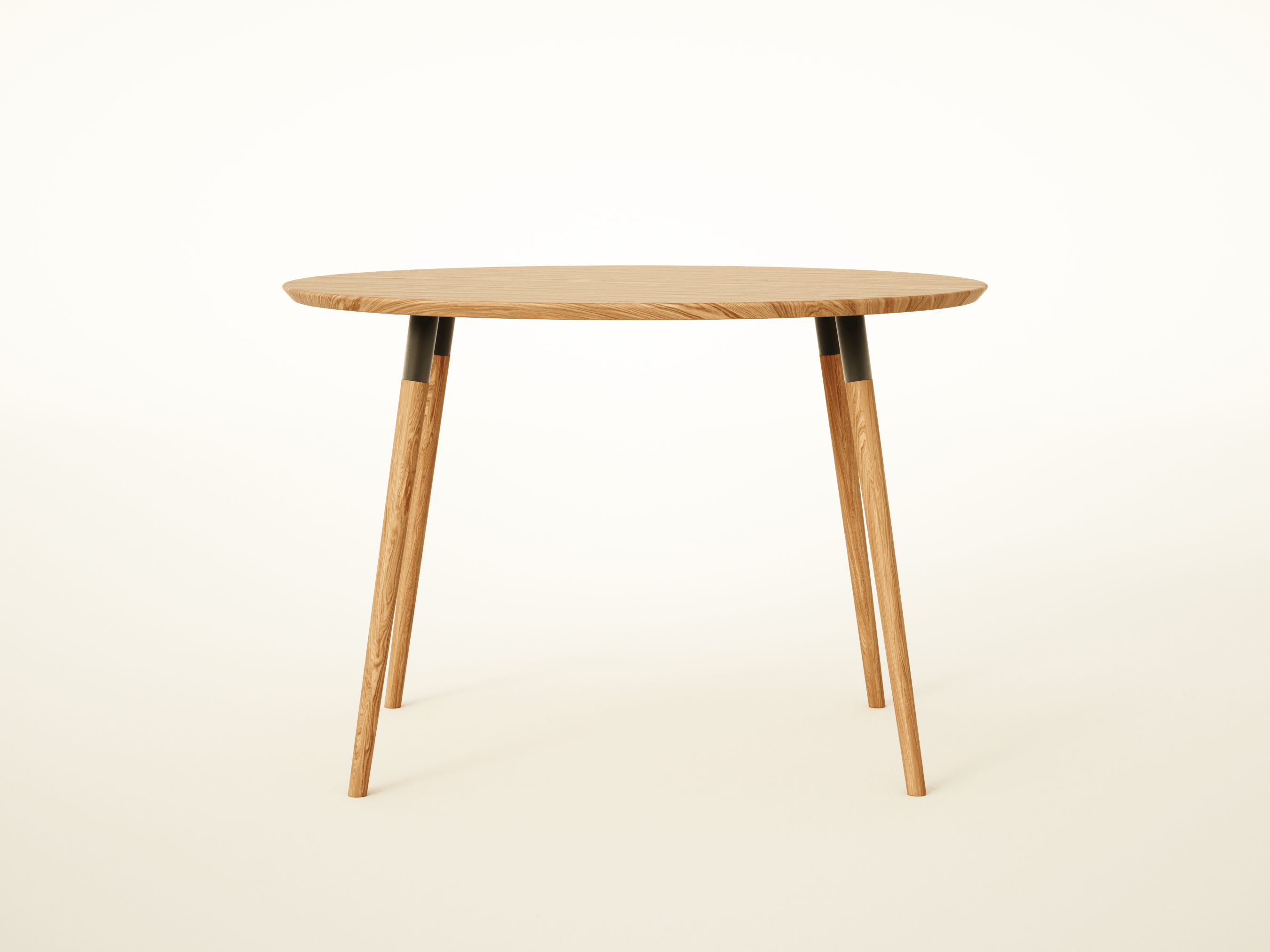 7MAGOKfurniture Kitchen & Dining Room Tables Round Solid Oak Dining Table on Round Tapered Legs | SOPHIA Collection