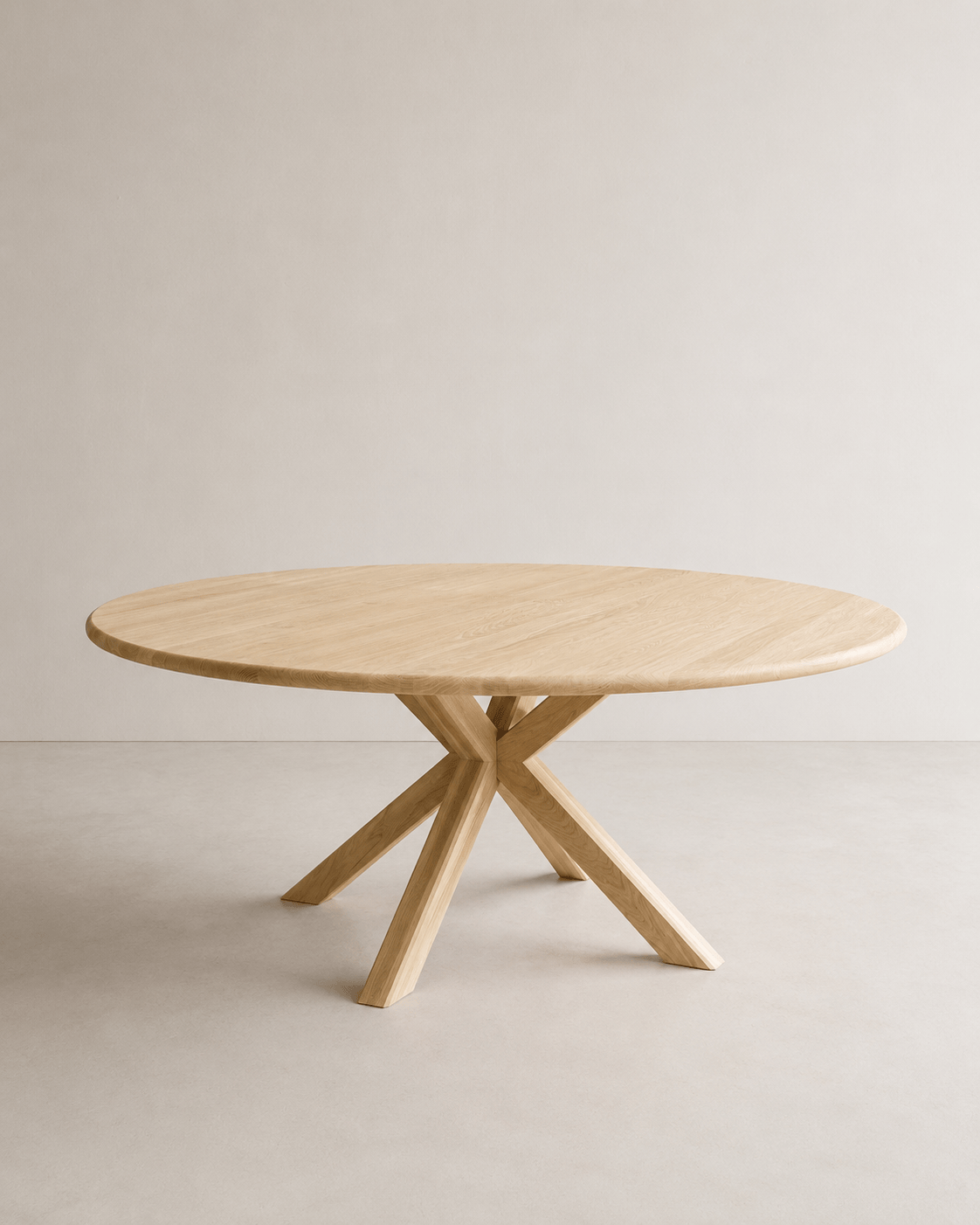 7MAGOKfurniture Kitchen & Dining Room Tables Solid Oak Round Dining Table, Pedestal Base, Seats 4–10 | KALMA Collection