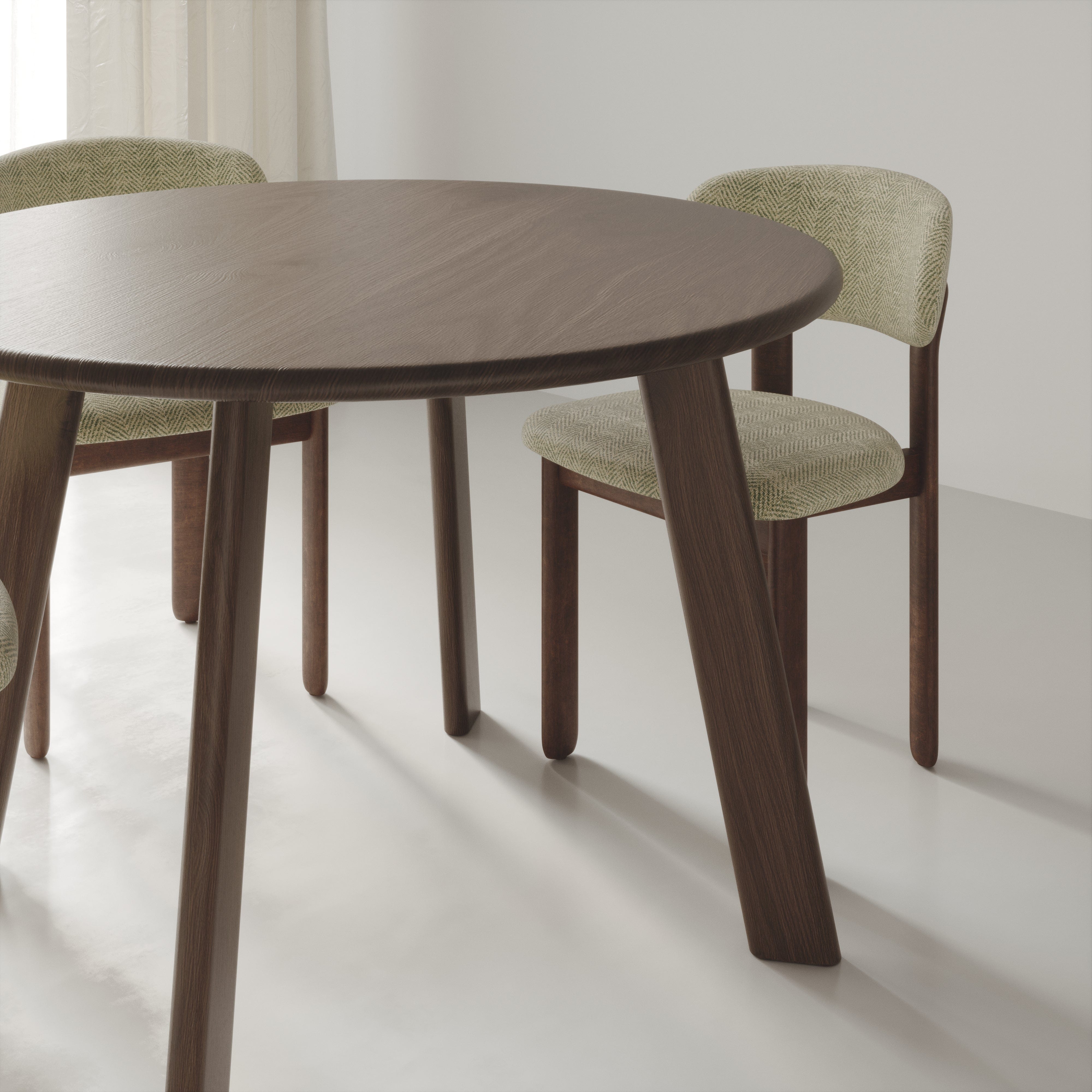 7MAGOKfurniture Kitchen & Dining Room Tables Solid Oak Round Dining Table, Seats 2–6, Custom Finish | MILAN Collection