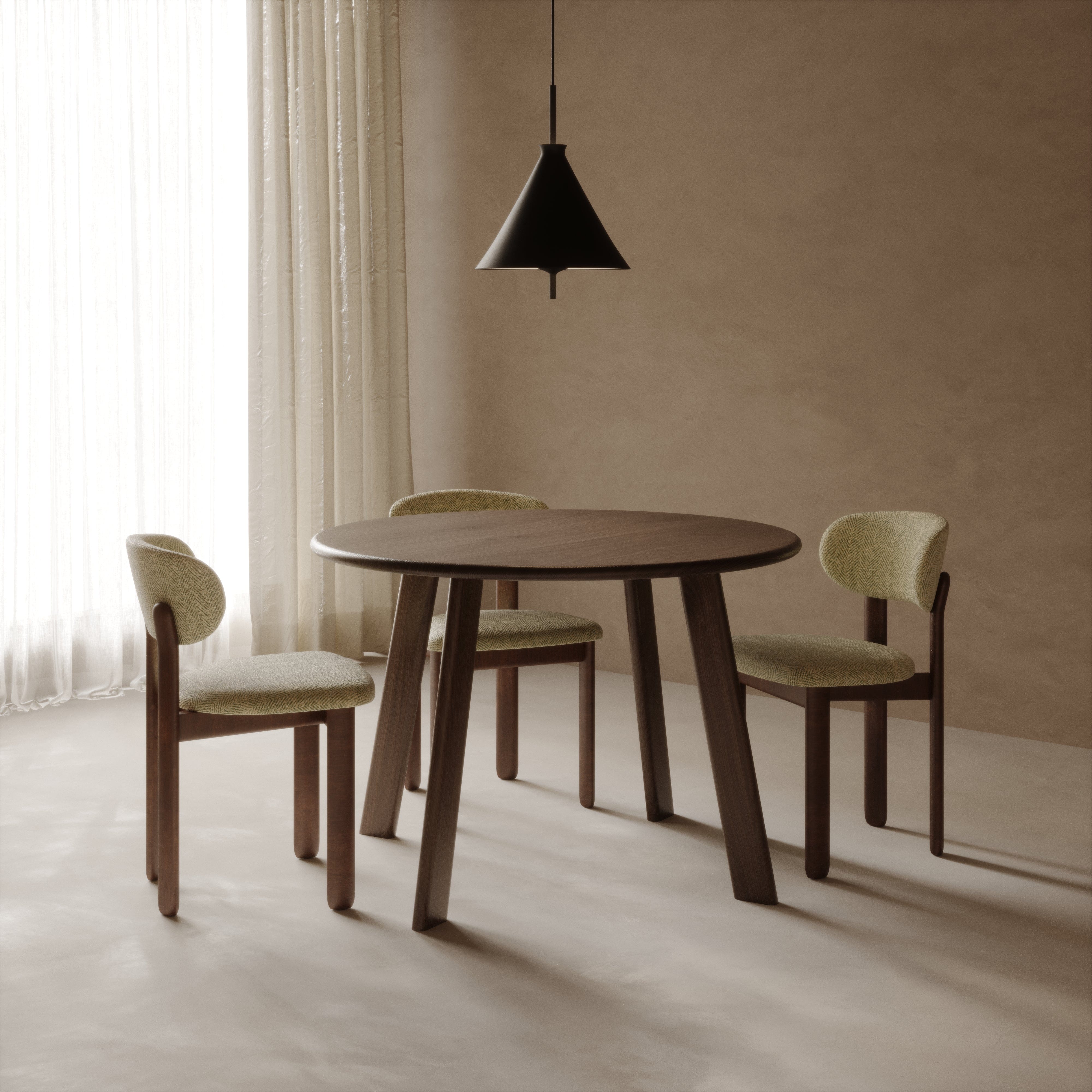 7MAGOKfurniture Kitchen & Dining Room Tables Solid Oak Round Dining Table, Seats 2–6, Custom Finish | MILAN Collection