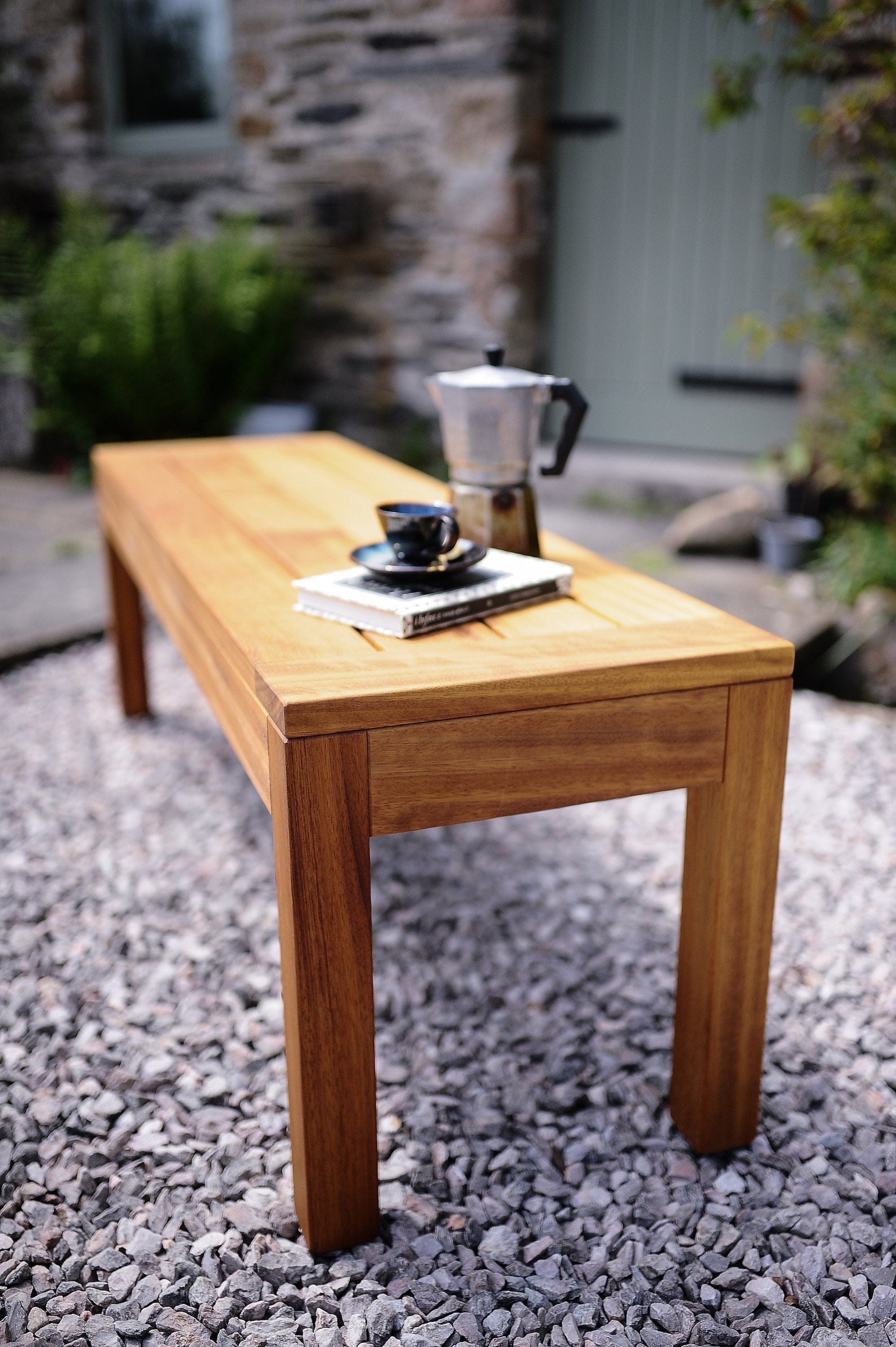 7MAGOKfurniture outdoor garden bench Outdoor Bench, Sustainable Iroko Wood, Garden Seating