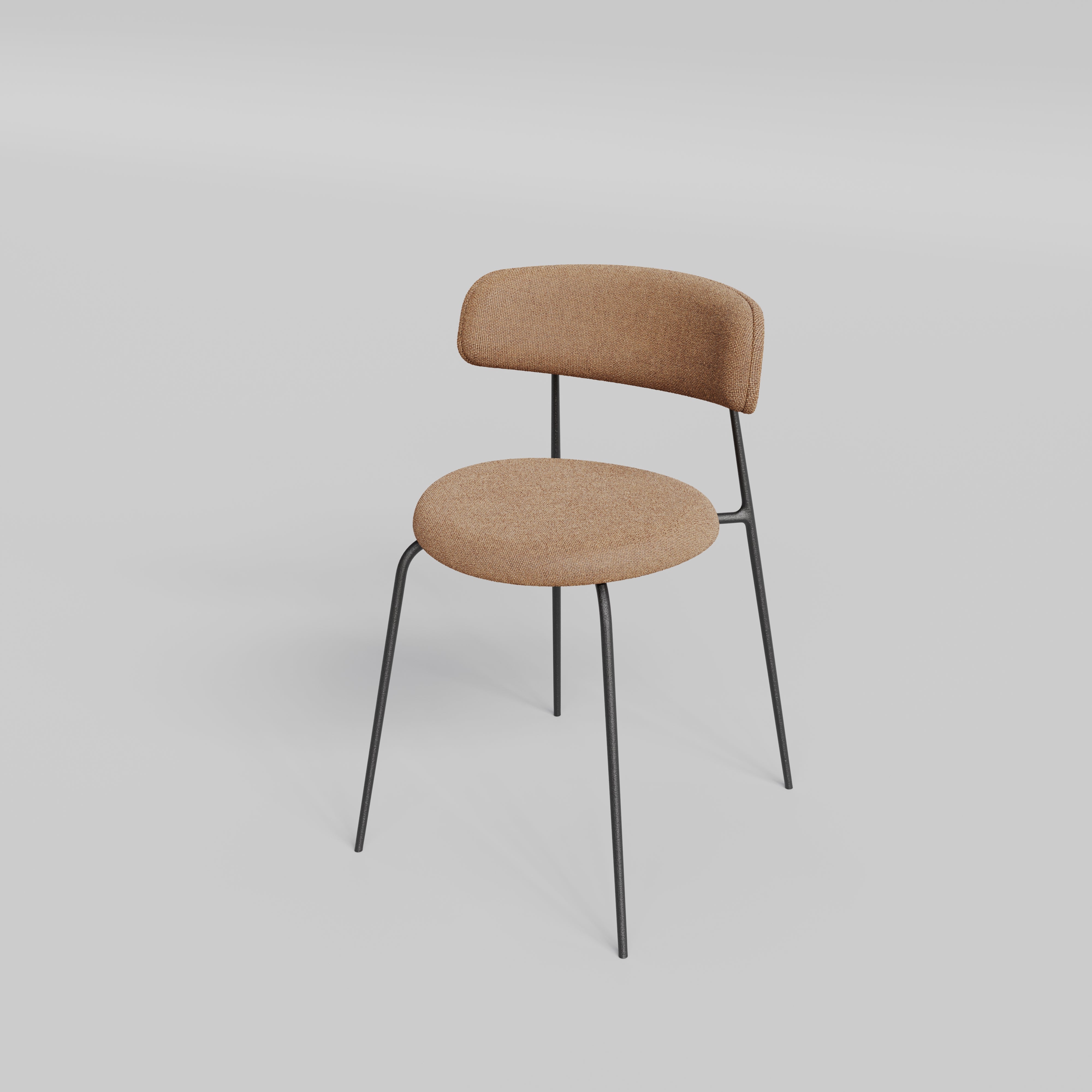 NEW "Conker" Dining Chair, Made in Europe / woven textured fabric in Brown