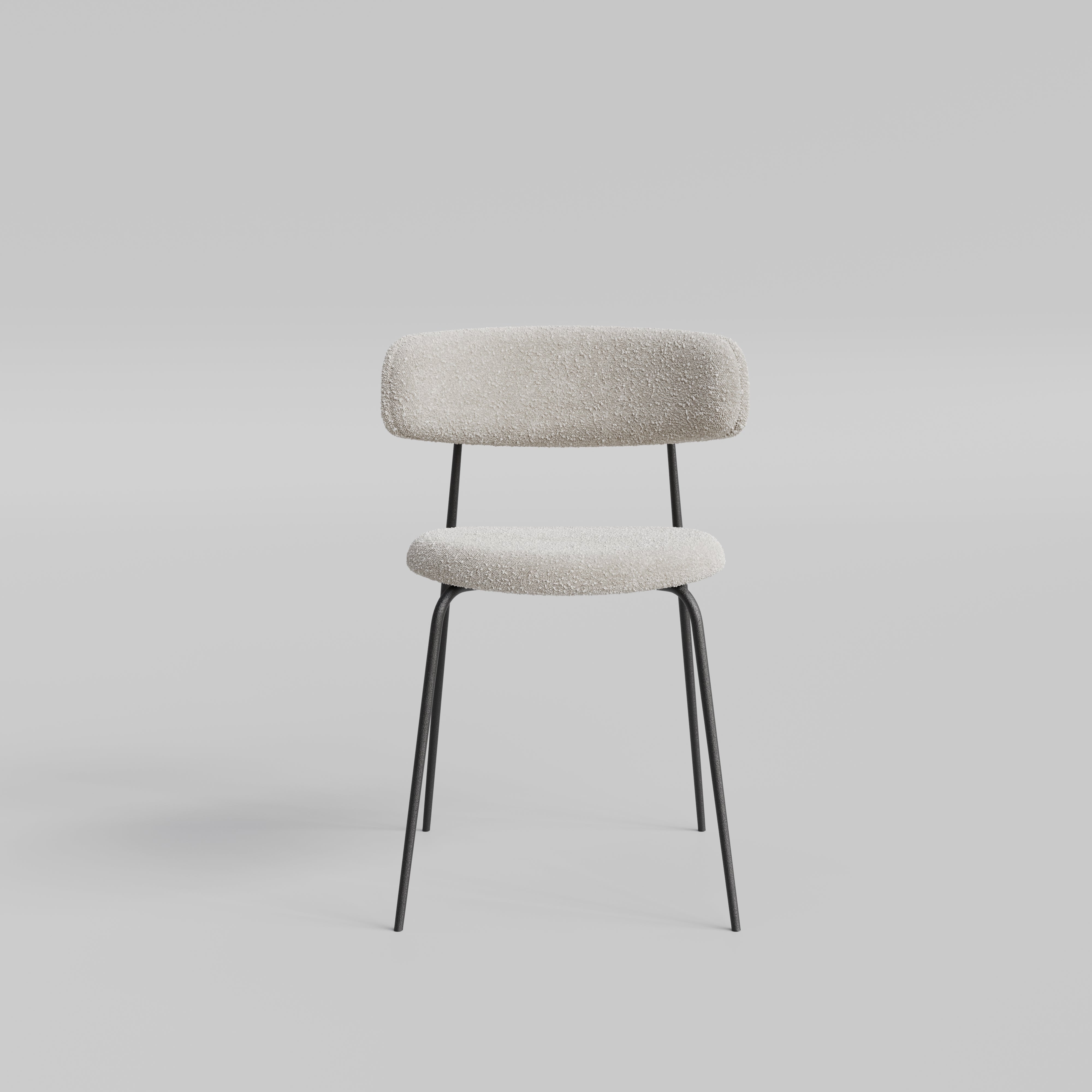 NEW "Everest" Dining Chair, Made in Europe / plush textured fabric in White