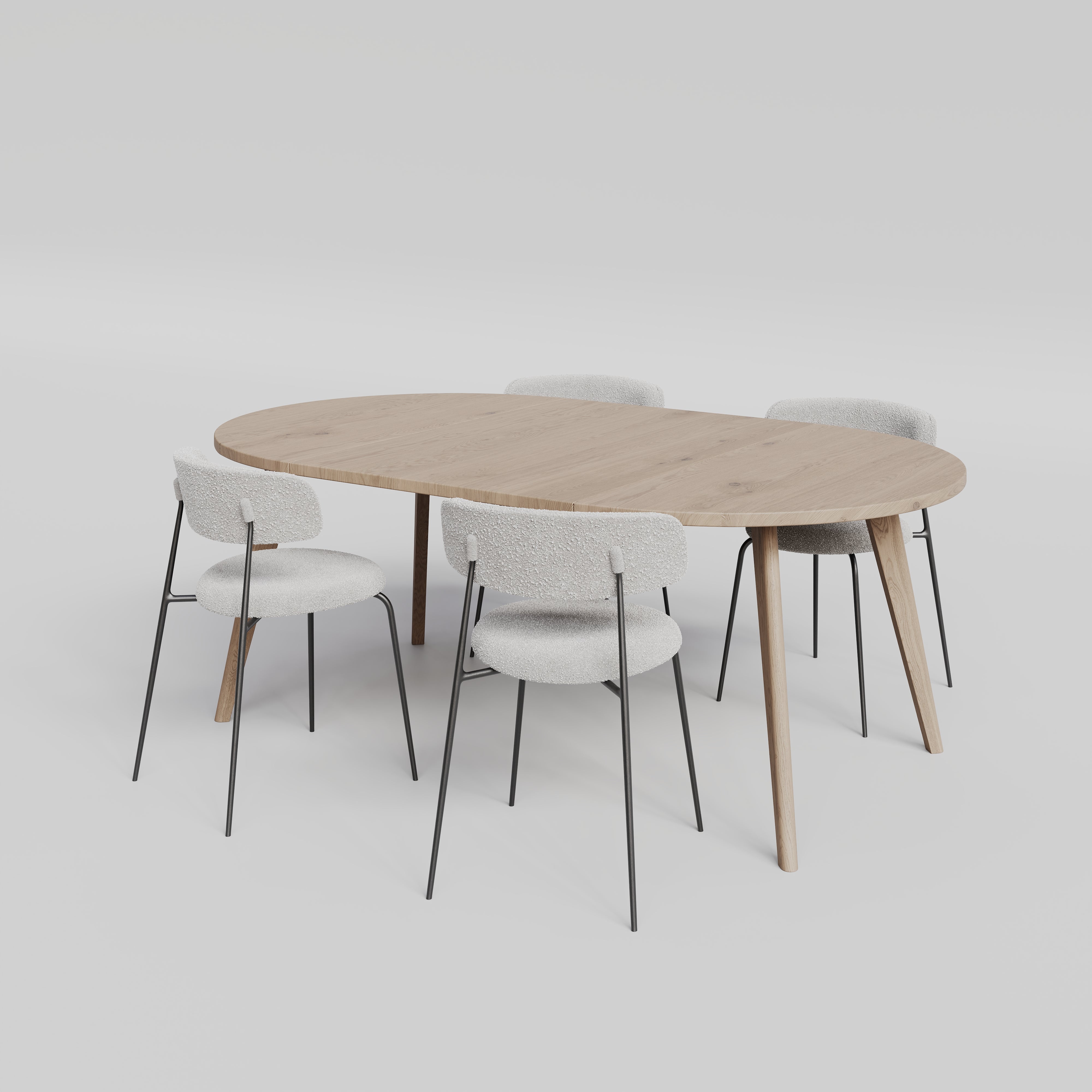 Extendable Oak Dining Table & Chair Set / OAKWELL collection