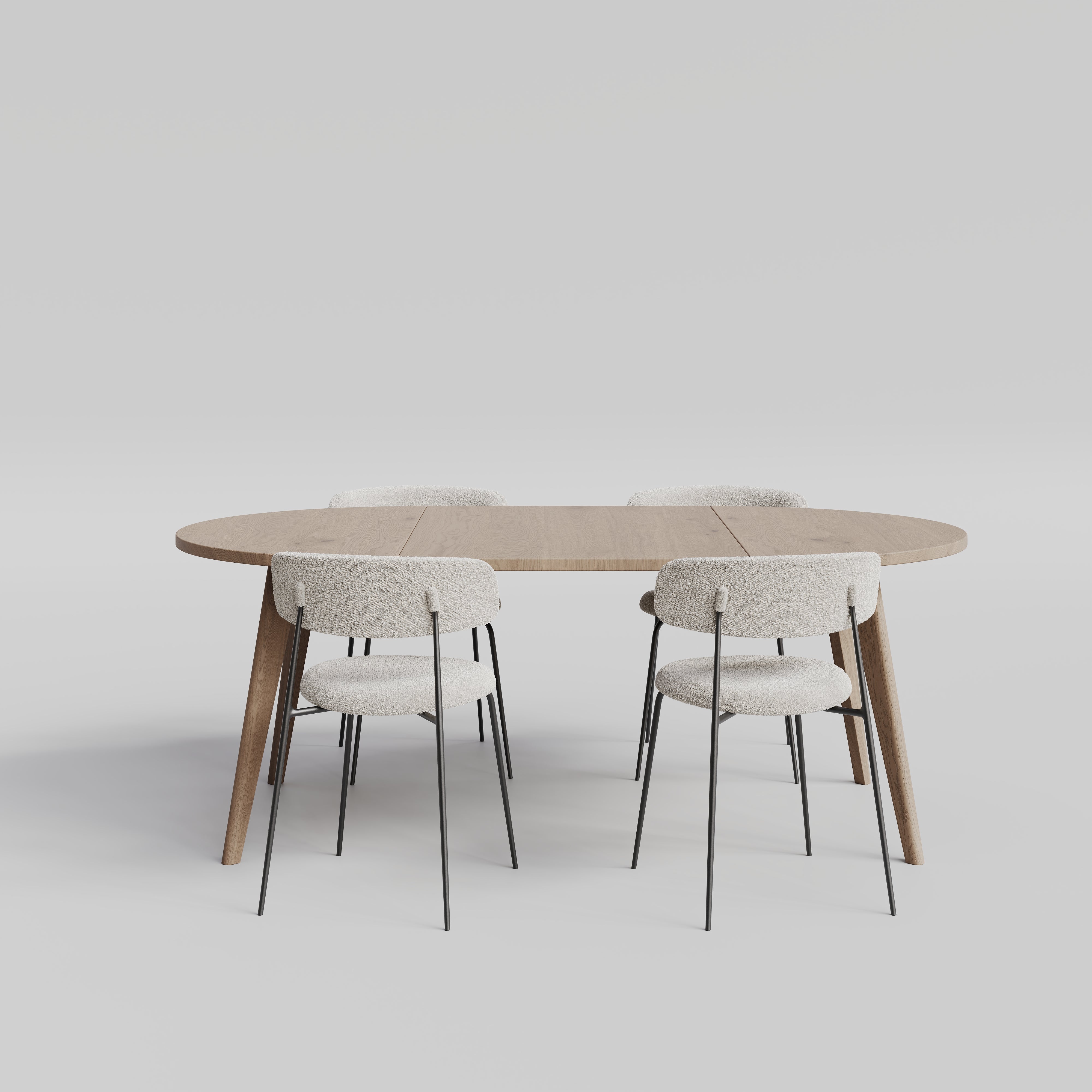 Extendable Oak Dining Table & Chair Set / OAKWELL collection
