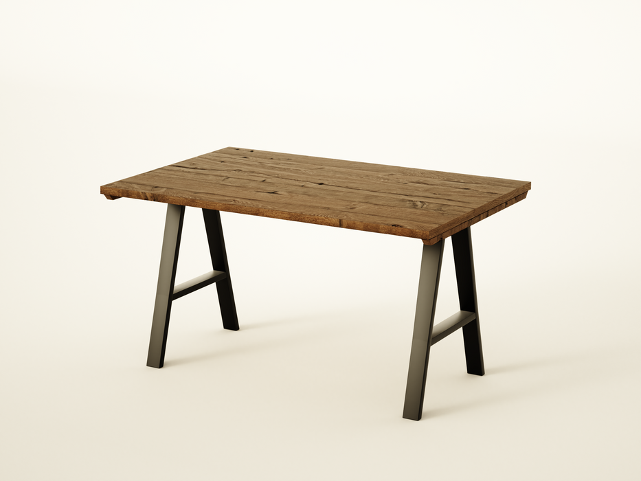 Dining table Extendable, Reclaimed wood on steel legs / INDUSTRIAL Collection
