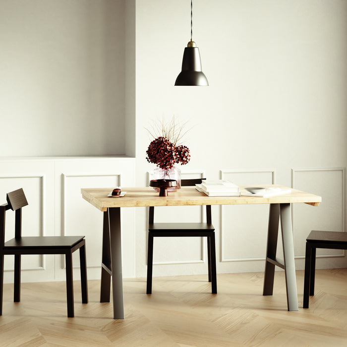 Dining table Extendable, Reclaimed wood on steel legs / INDUSTRIAL Collection