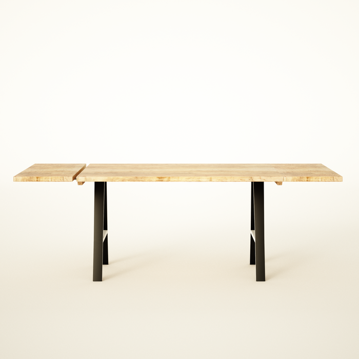 Dining table Extendable, Reclaimed wood on steel legs / INDUSTRIAL Collection
