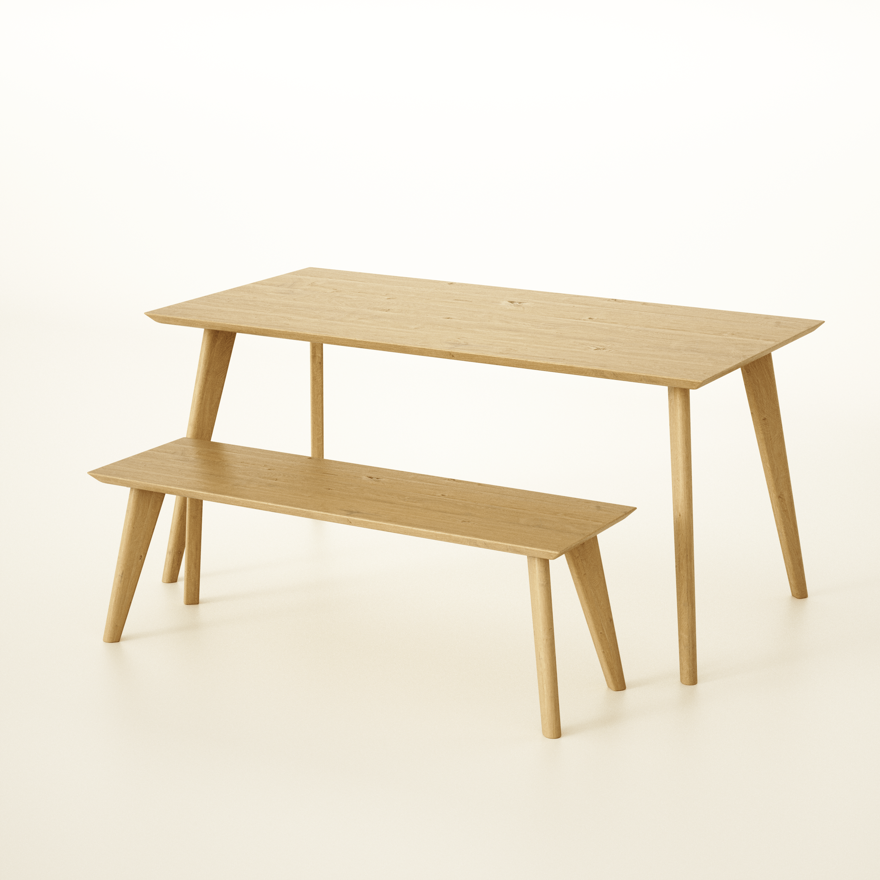 Dining Table Set, Sustainable Solid Oak, Colour and Size Options / KANTAR Collection