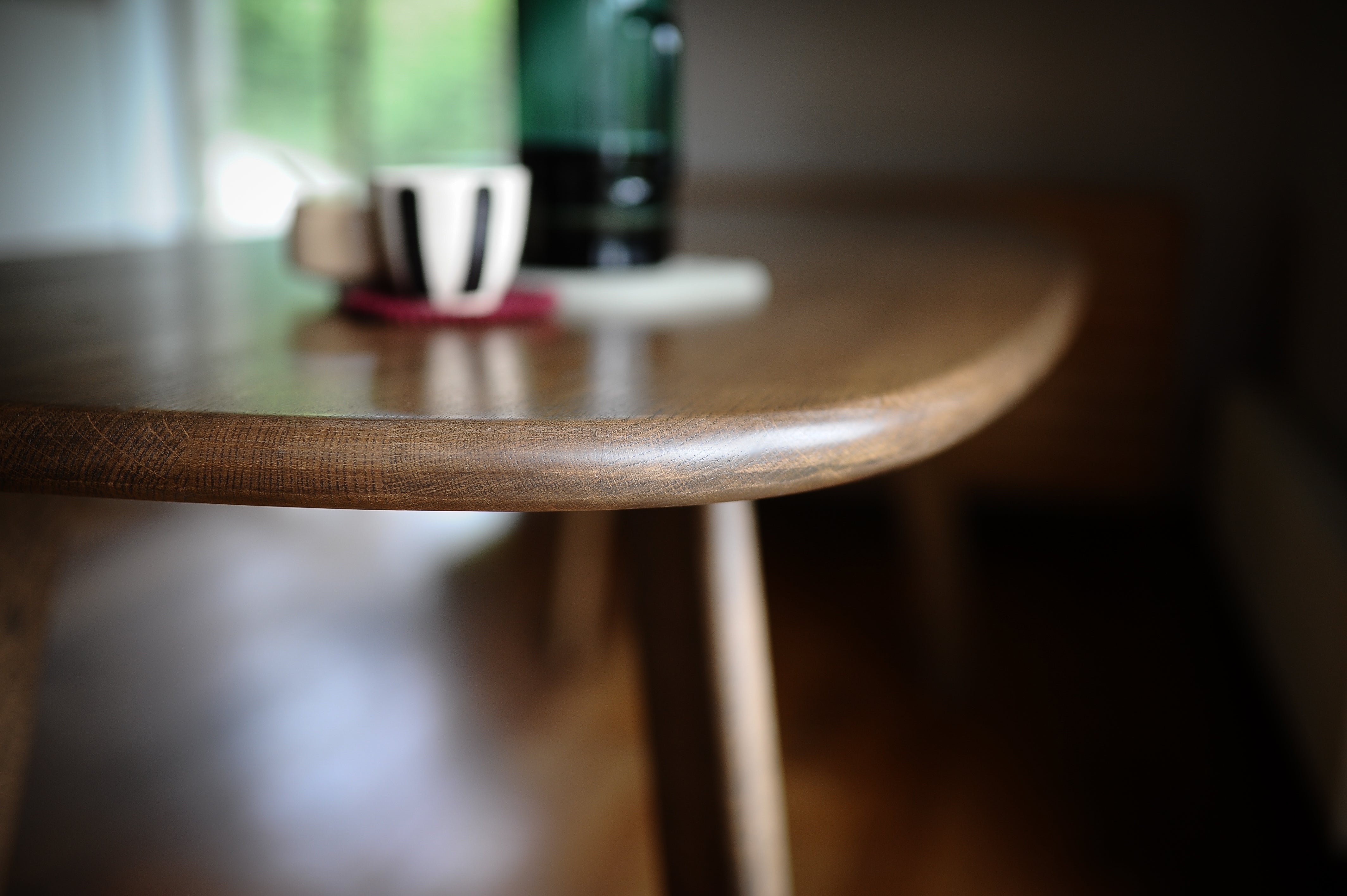 Oval Solid Oak Dining Table, Smoked or White Oak Finish, MILAN Collection