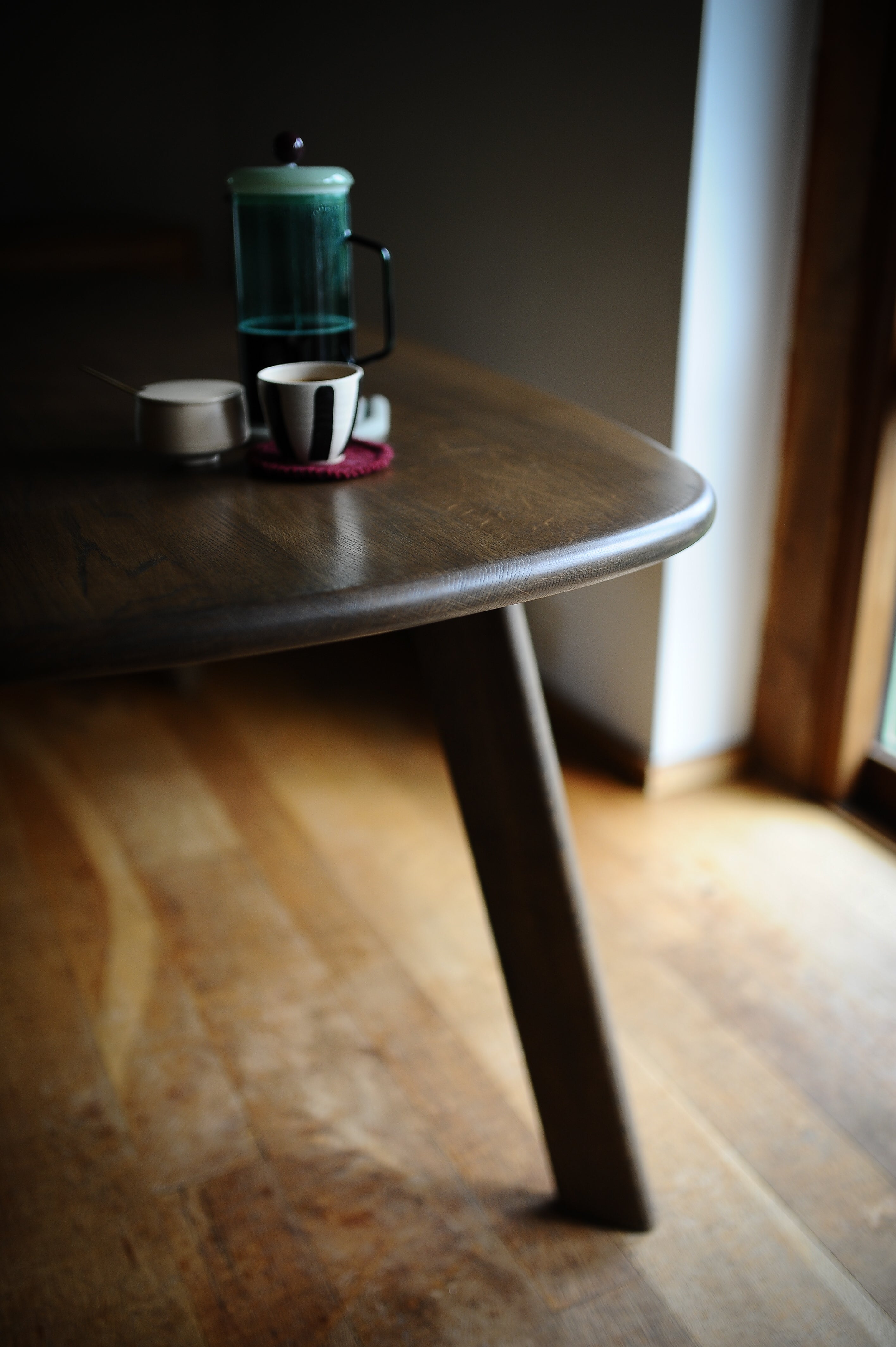 Oval Solid Oak Dining Table, Smoked or White Oak Finish, MILAN Collection