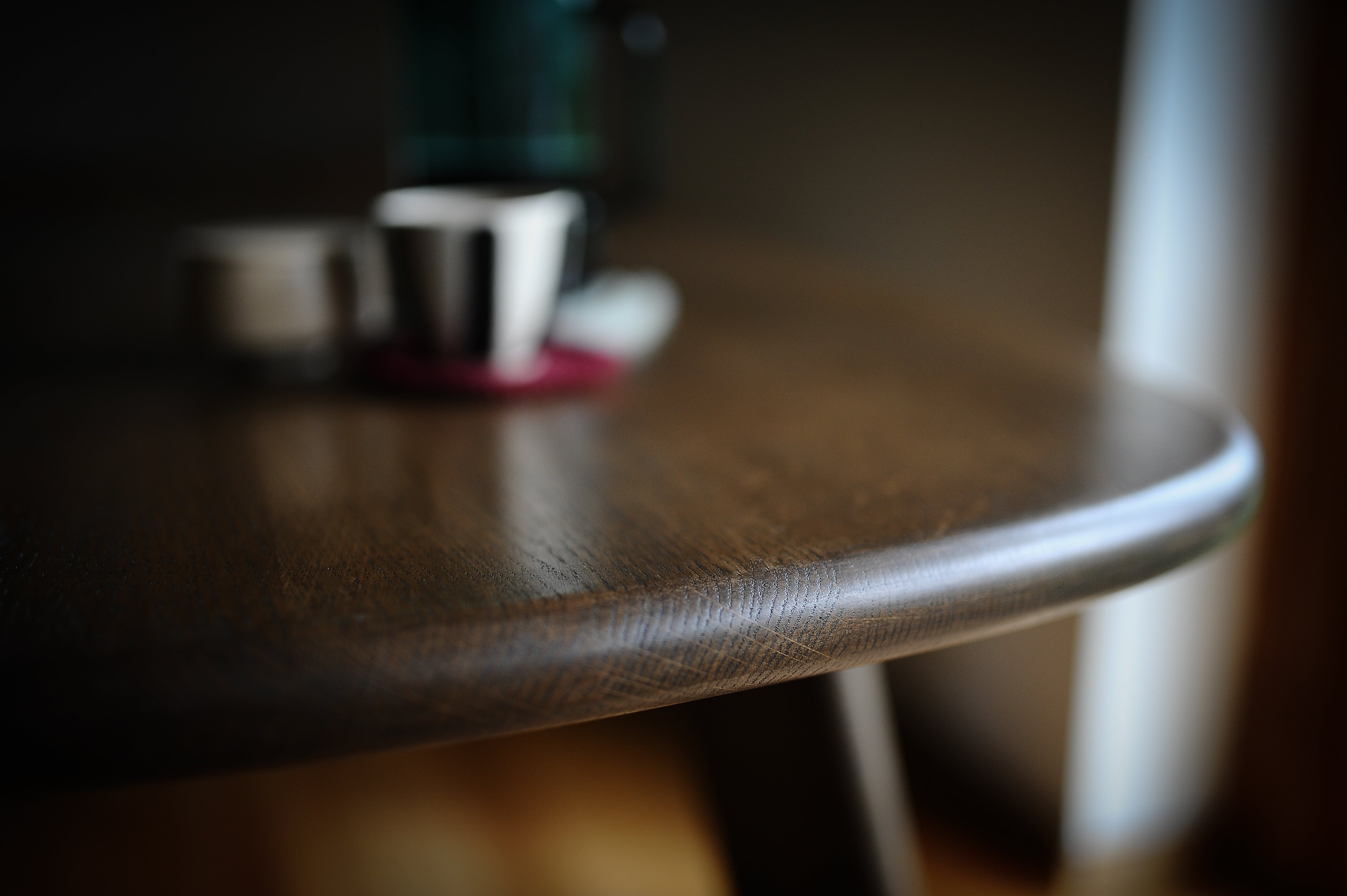 Oval Solid Oak Dining Table, Smoked or White Oak Finish, MILAN Collection