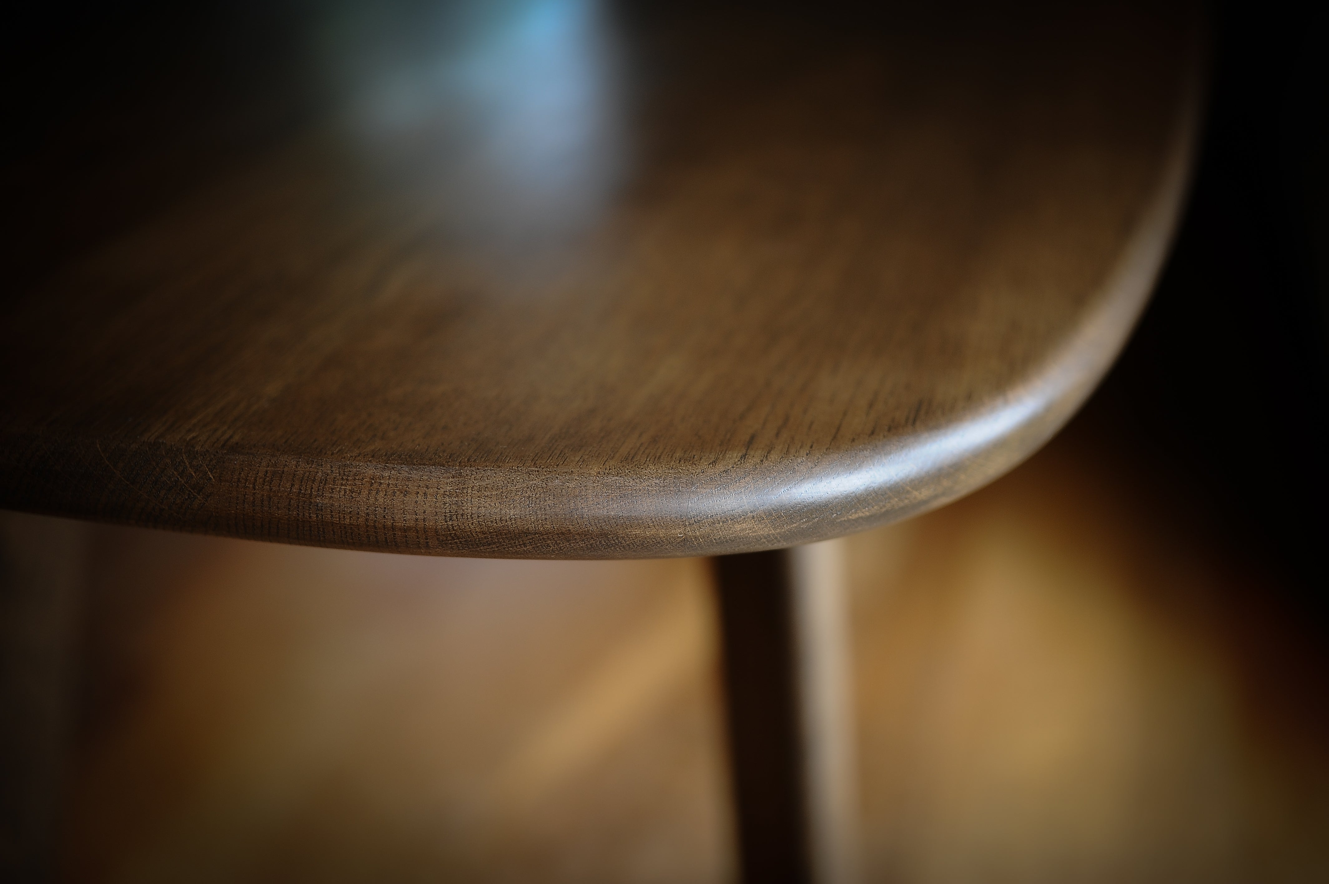 Oval Solid Oak Dining Table, Smoked or White Oak Finish, MILAN Collection