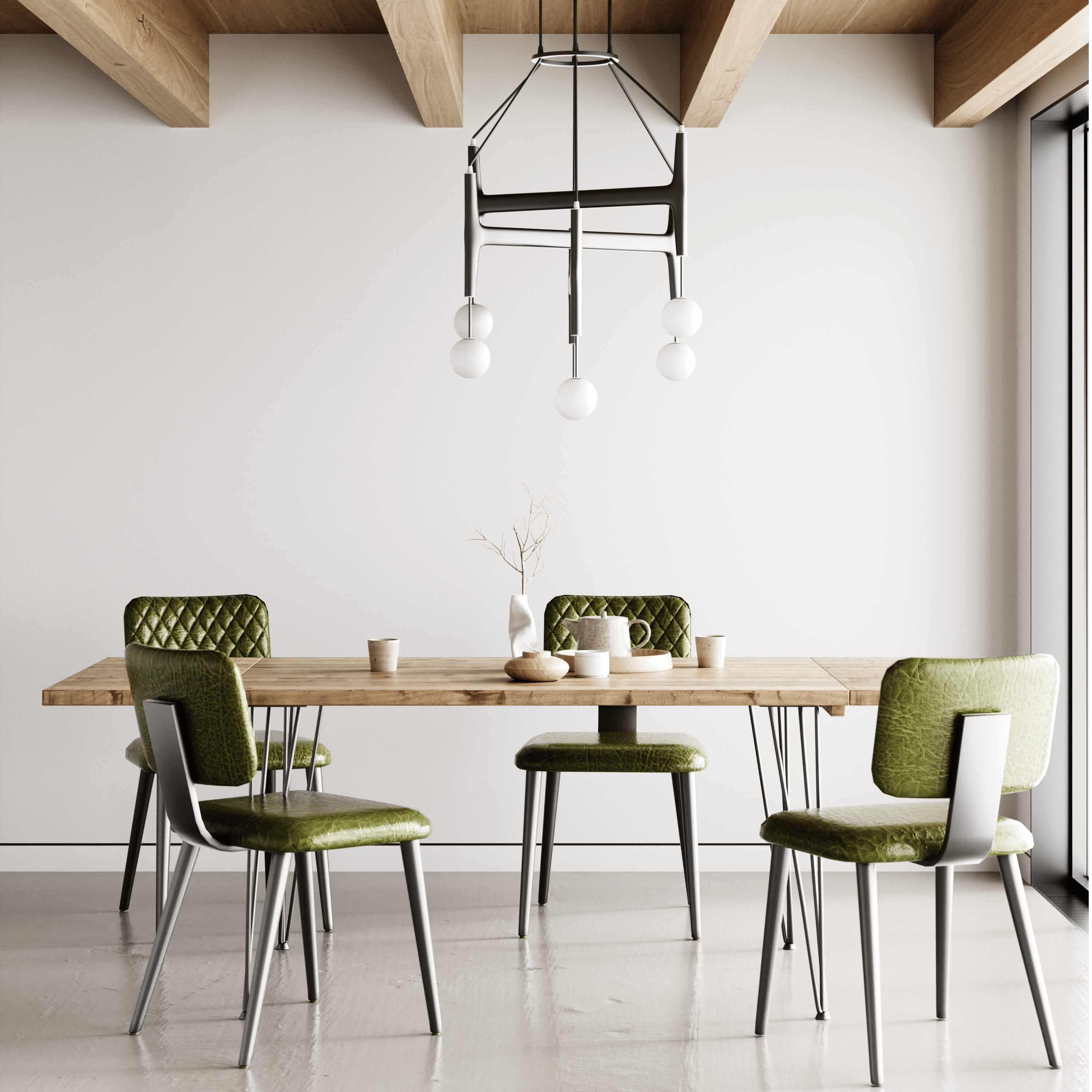 Extendable Dining Table, Scaffold top, Retro Hairpin / RECLAIMED Collection