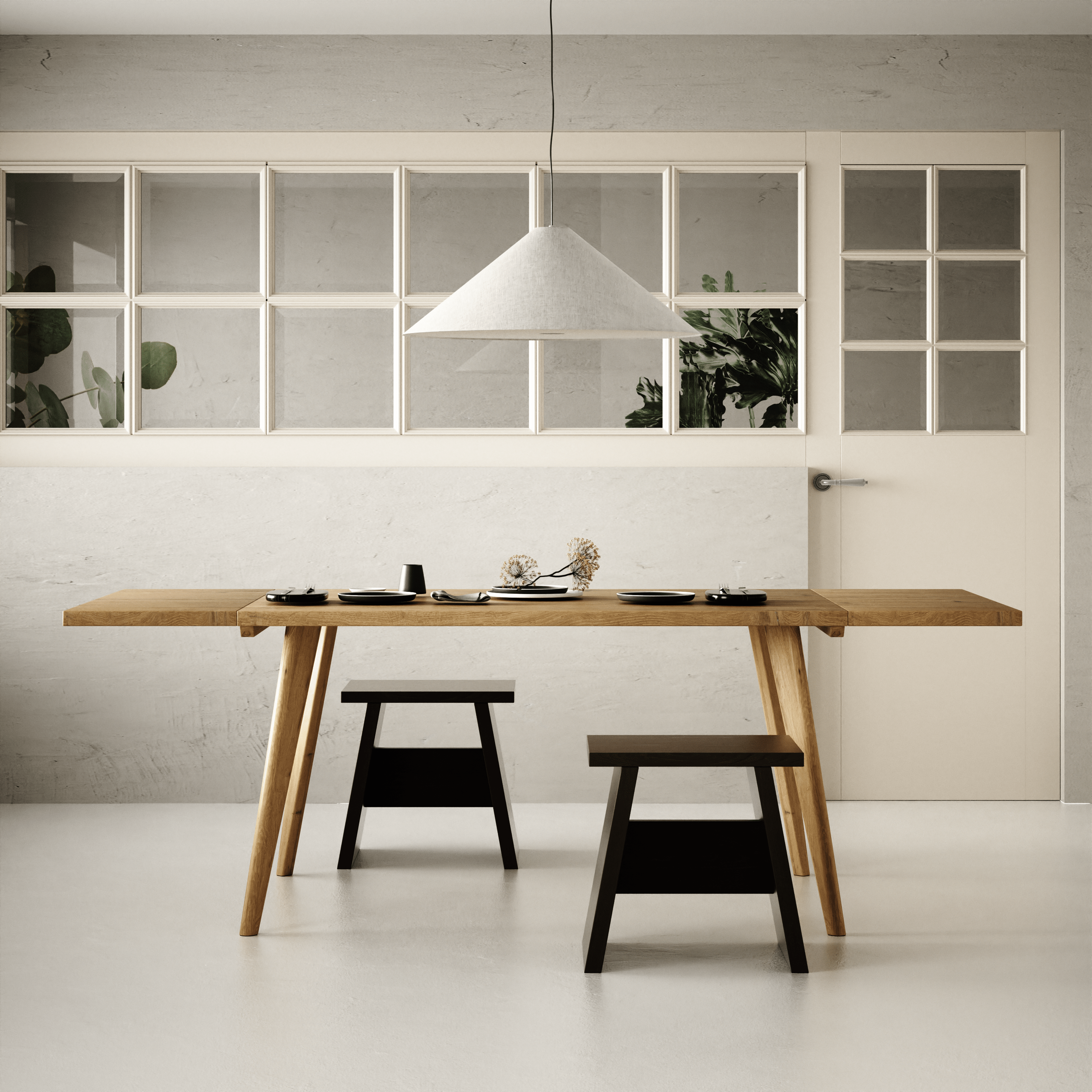 Dining Table Extendable, Solid European Oak / OAKWELL Collection