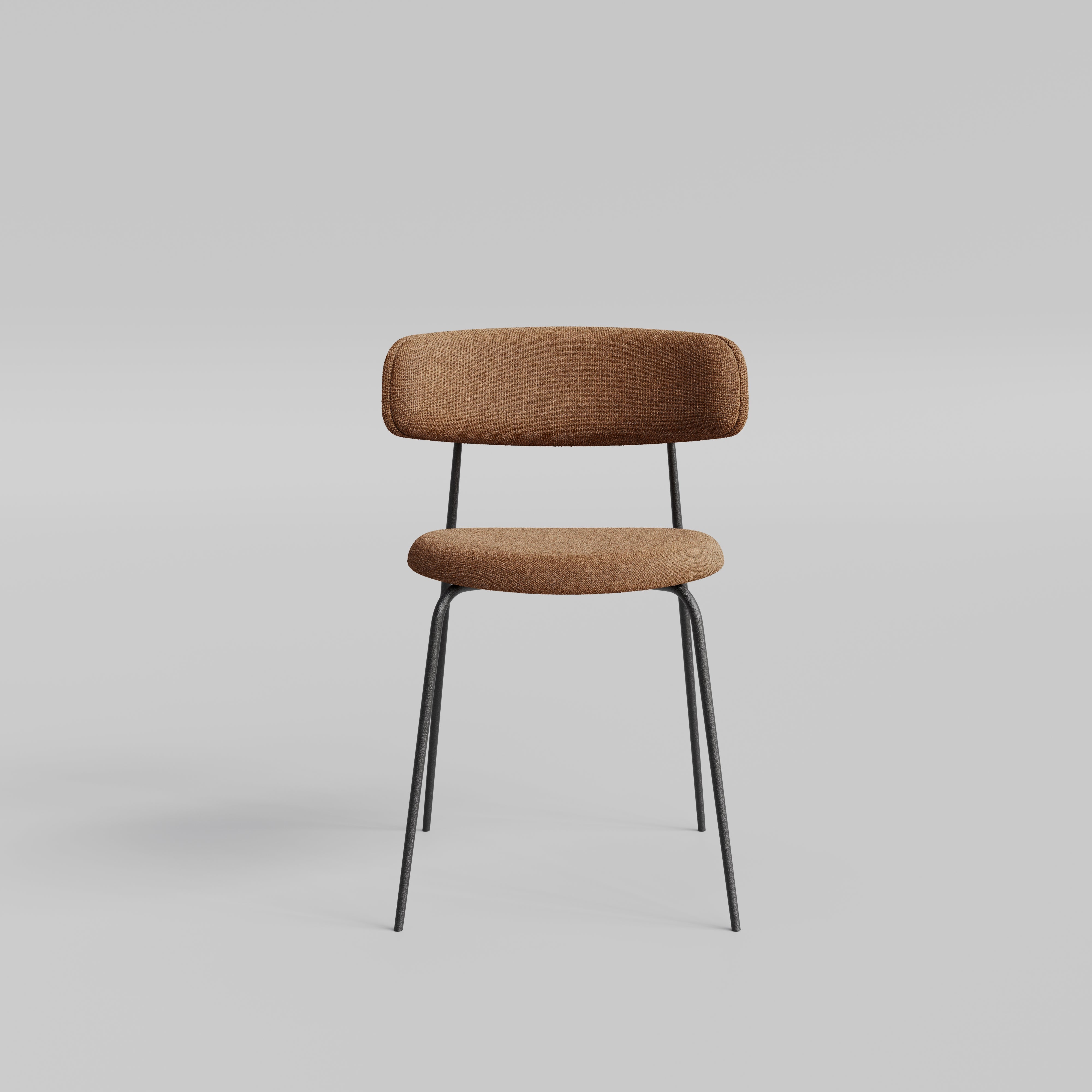 NEW "Conker" Dining Chair, Made in Europe / woven textured fabric in Brown