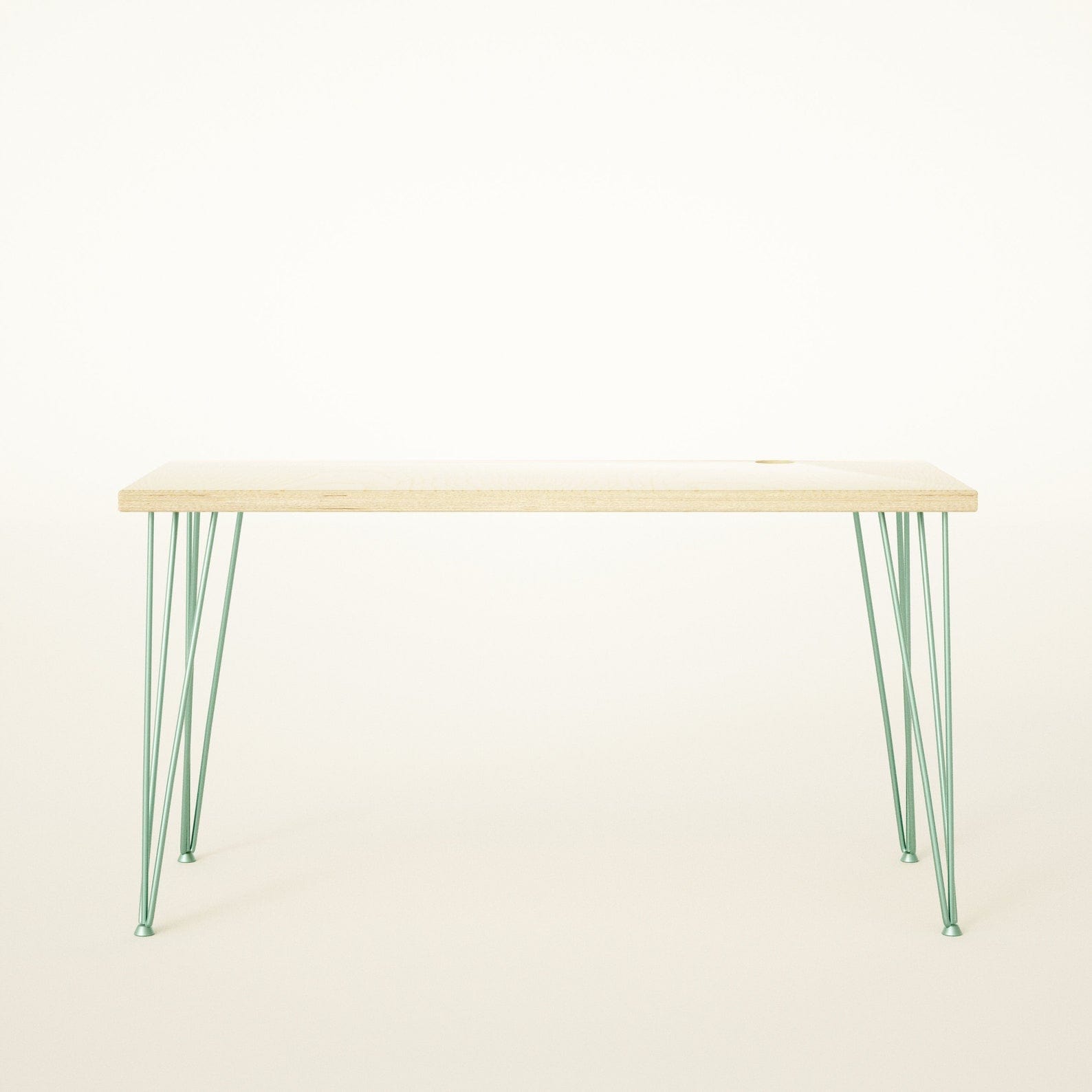 Office Desk, Birch Plywood Top on Hairpin legs / BIRCH PLY Collection