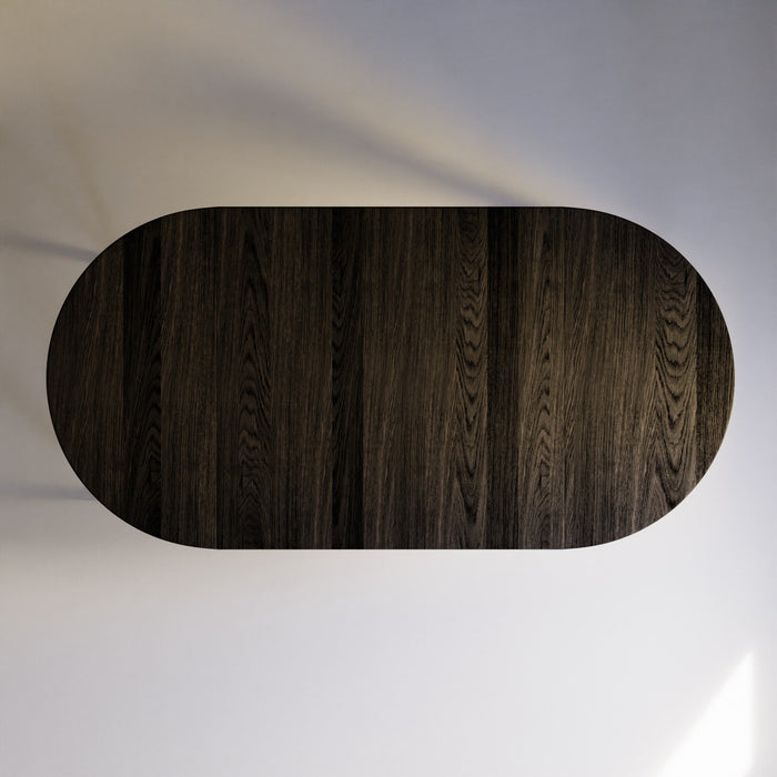Black Oak Extending Table, BEVELLED edge, 6-10 Seater / KANTAR EARTH Collection