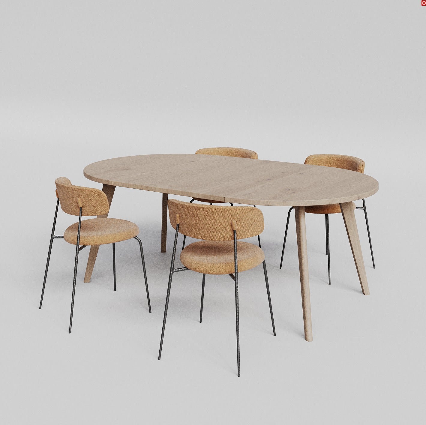 Extendable Oak Dining Table & Chair Set / OAKWELL collection