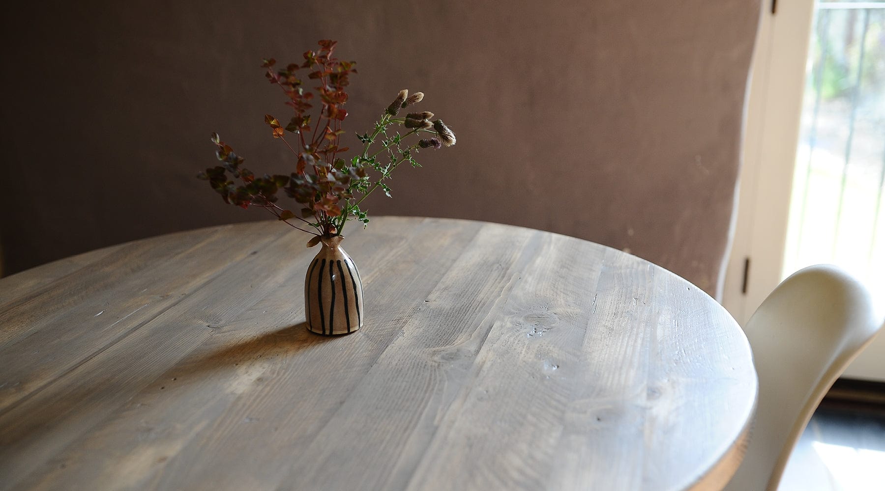Round Reclaimed Wood Table UK Devon