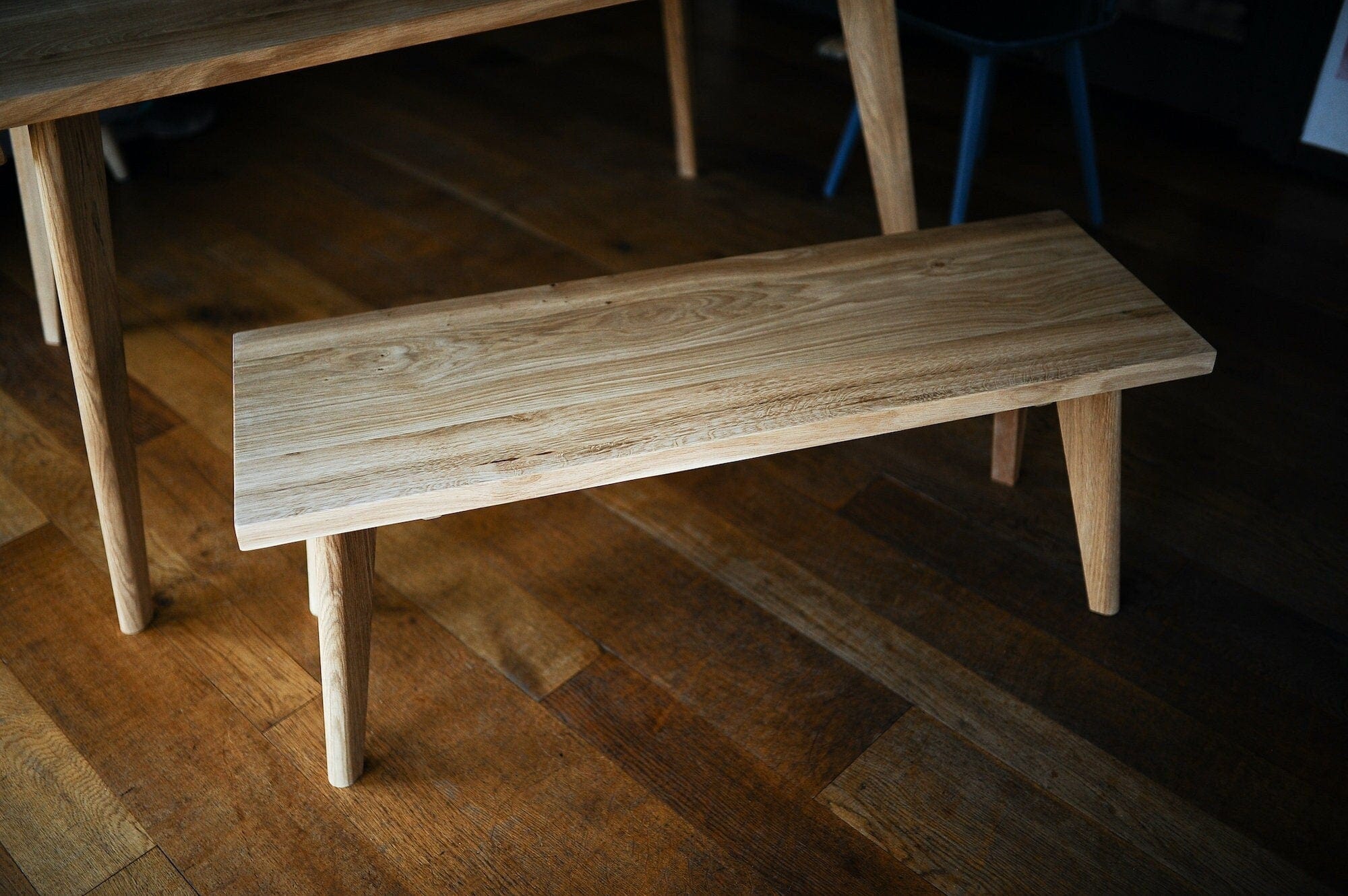 7MAGOKfurniture Kitchen & Dining Benches Bench, Solid Character Oak on Tapered Oak Legs | OAKWELL Collection