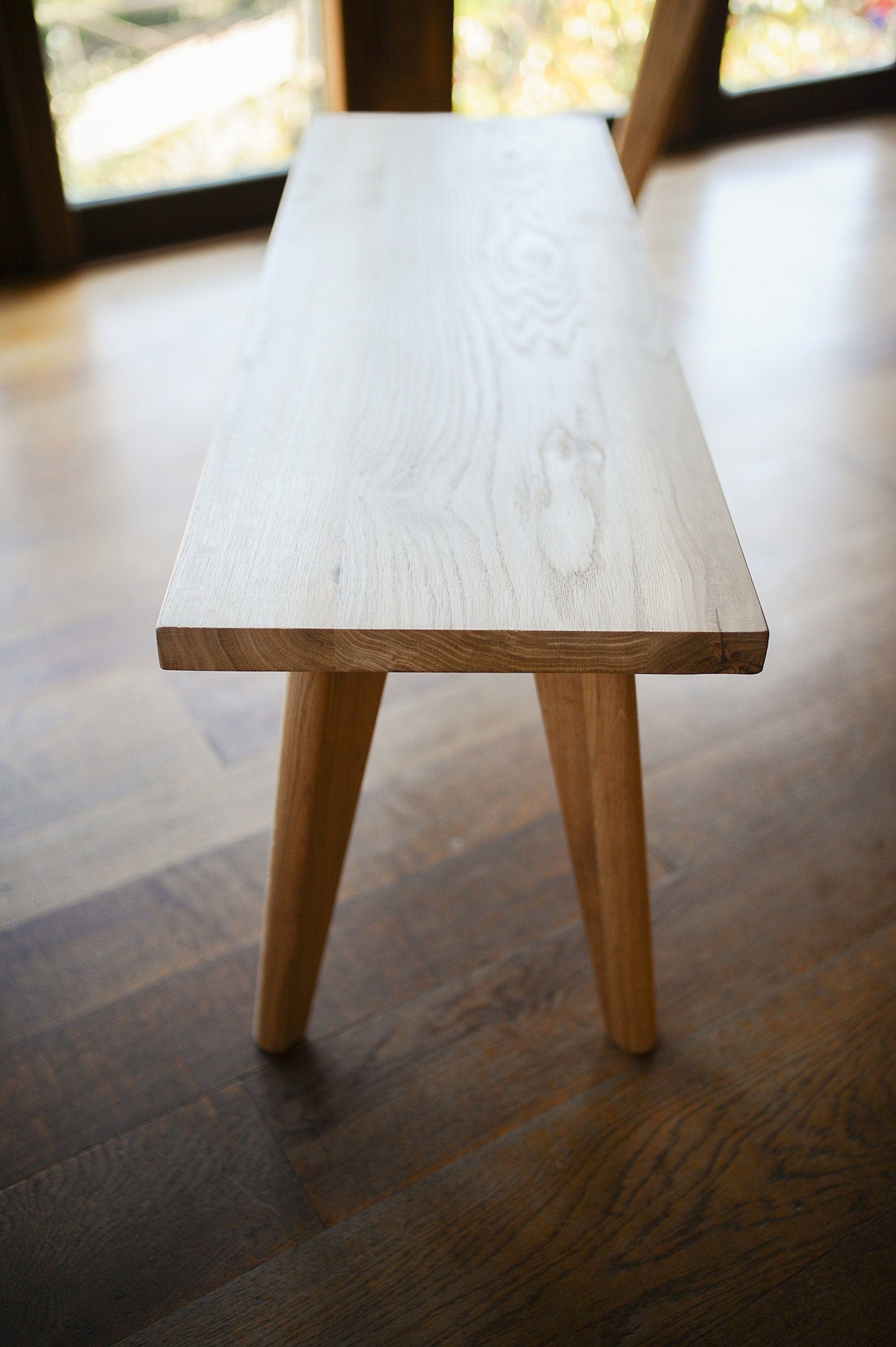 7MAGOKfurniture Kitchen & Dining Benches Bench, Solid Character Oak on Tapered Oak Legs | OAKWELL Collection