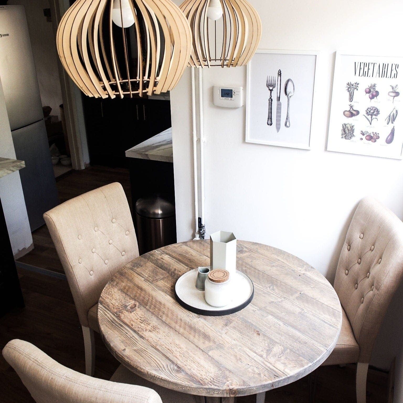 7MAGOKfurniture Kitchen & Dining Room Tables Round Extendable Reclaimed Wood Dining Table, Seats 2–12 | RECLAIMED Collection