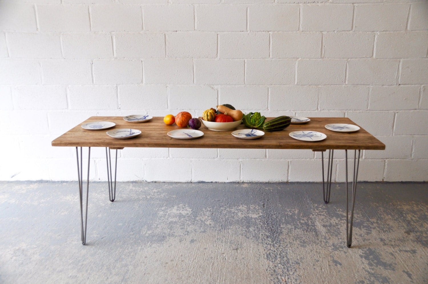 Dining Table on Hairpin legs, Reclaimed Wood, Customisable / RECLAIMED Collection