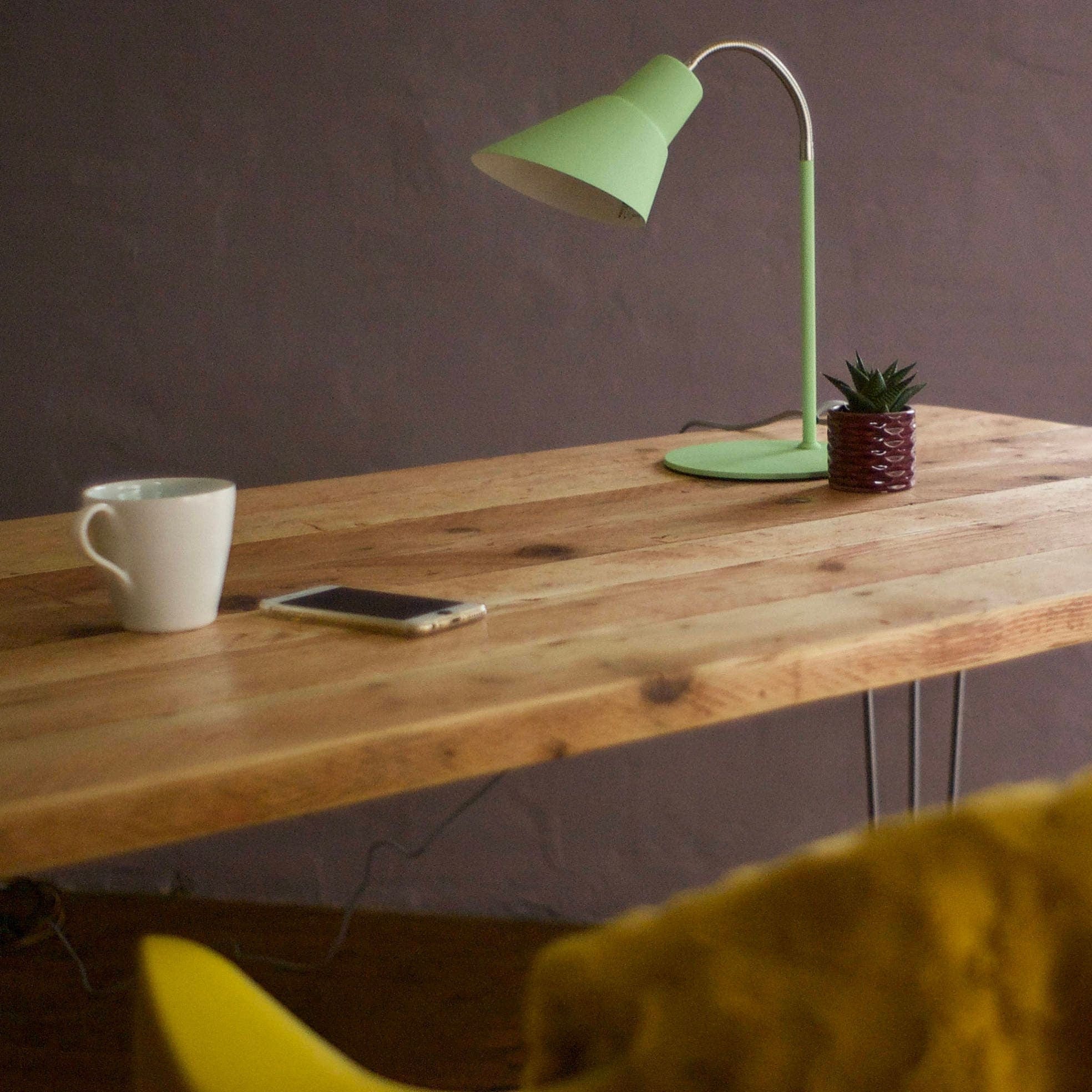 Desk on Hairpin Legs, Solid Authentic Reclaimed Wood  / RECLAIMED Collection