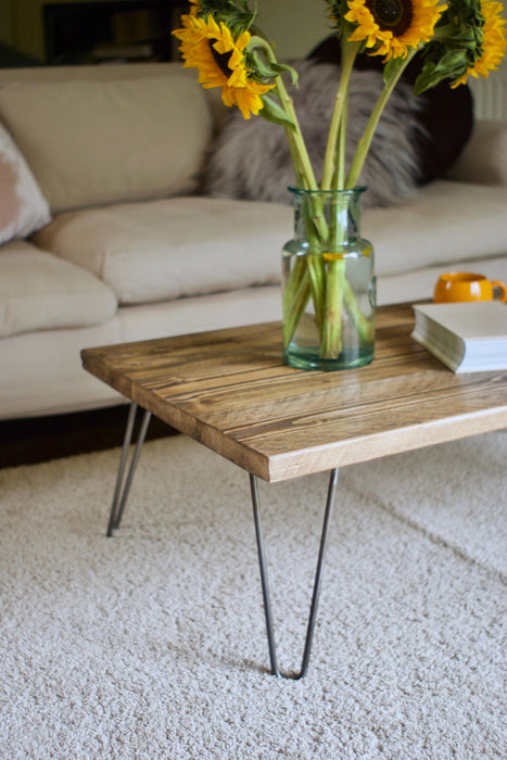 Coffee Table, Customisable, Reclaimed Wood on Hairpin Legs / RECLAIMED Collection