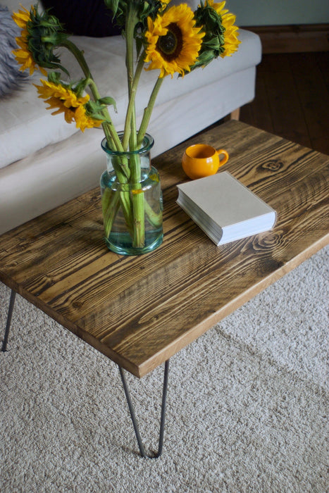 Coffee Table, Customisable, Reclaimed Wood on Hairpin Legs / RECLAIMED Collection