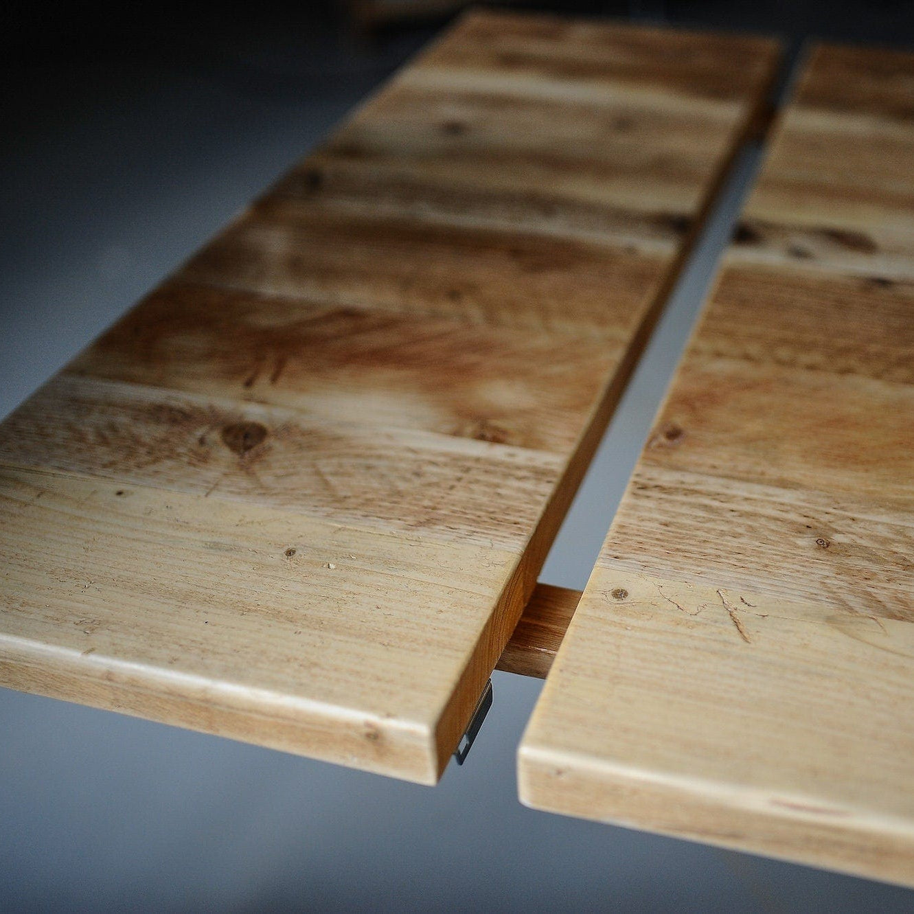 Dining table Extendable, Reclaimed wood on steel legs, INDUSTRIAL Collection