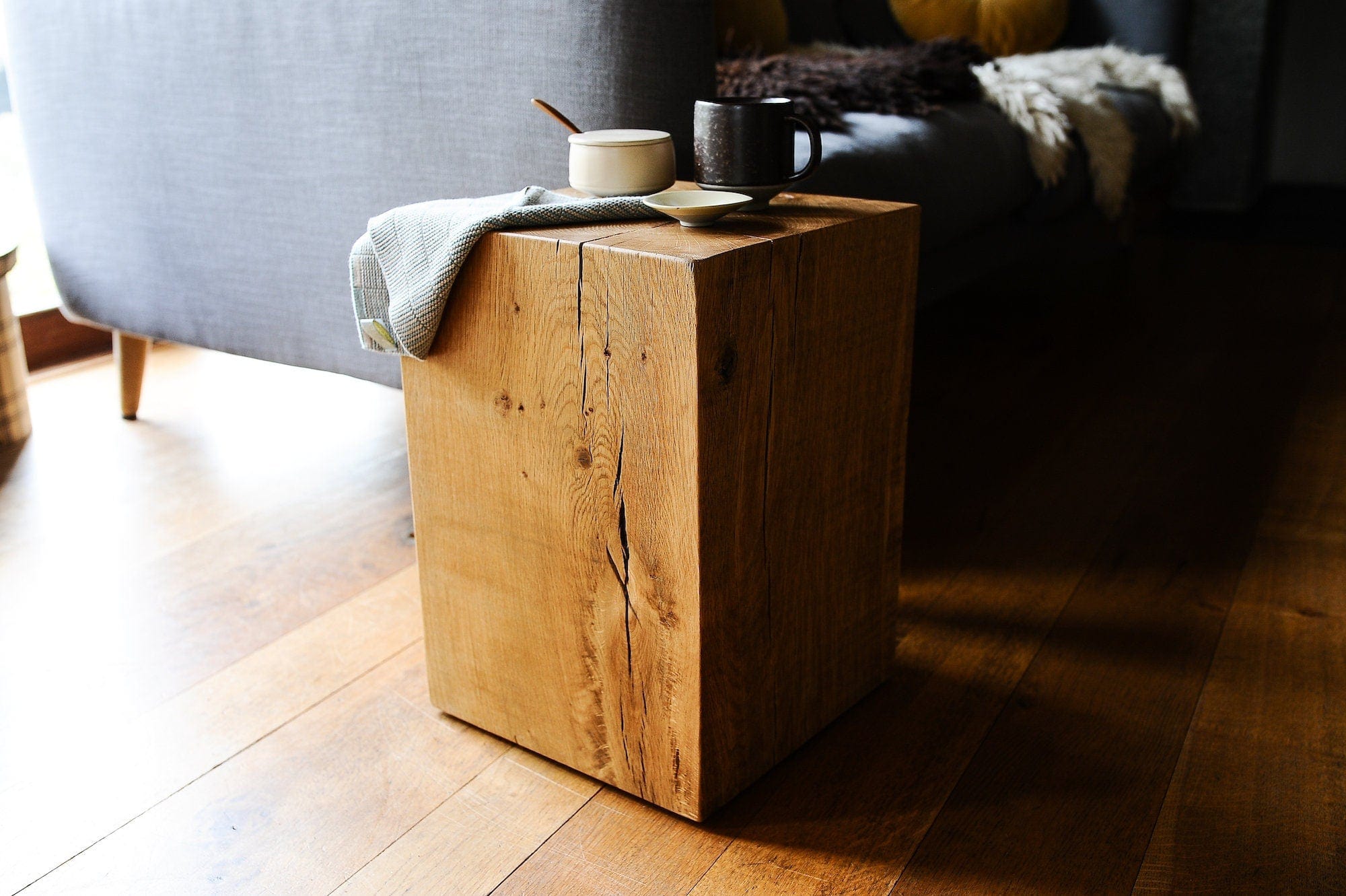 Slid Oak Magic Cubes, Coffee table, Side Table, Outdoors / Indoors